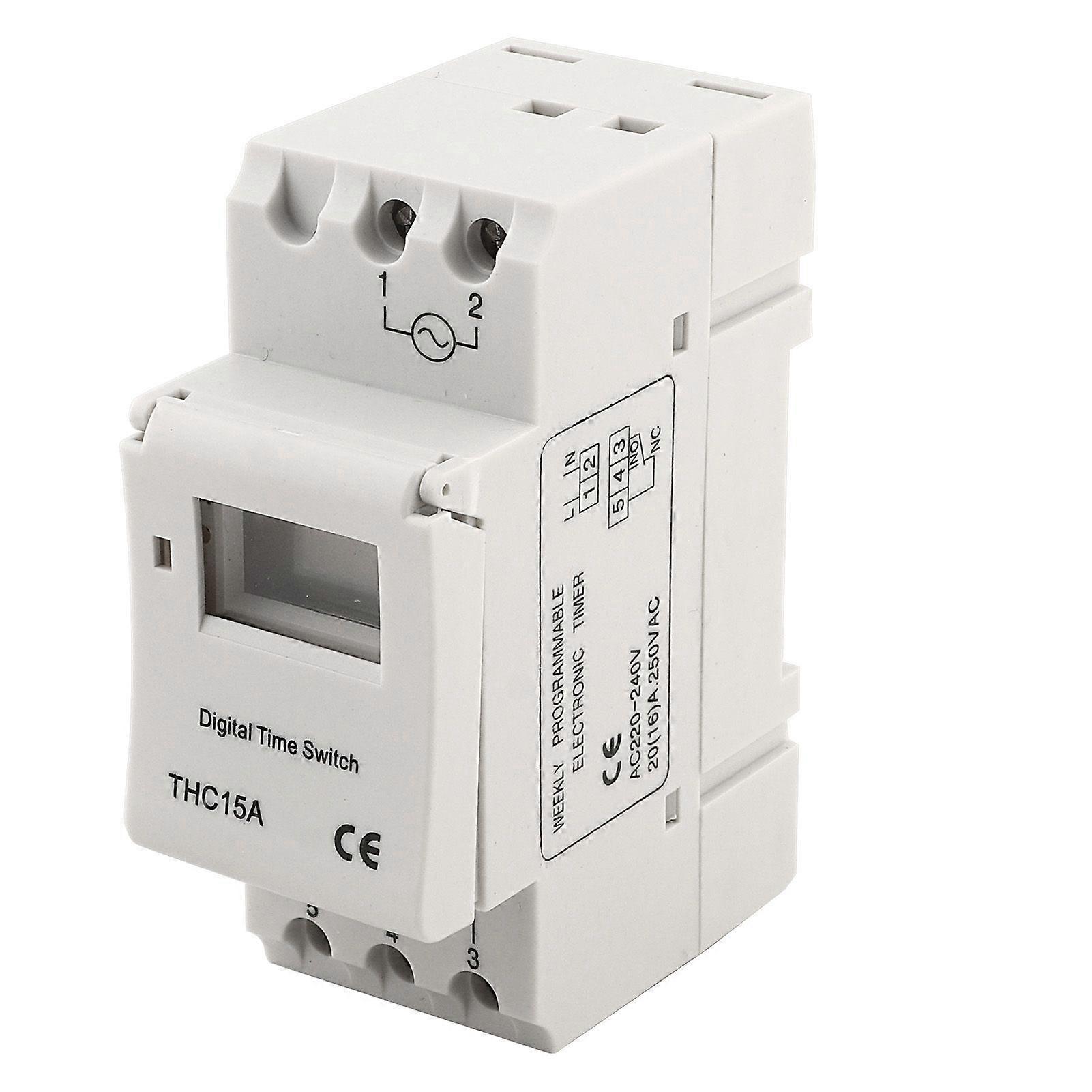 THC15A 220240VAC 20A DIN Rail Digital Programmable Timer Switch