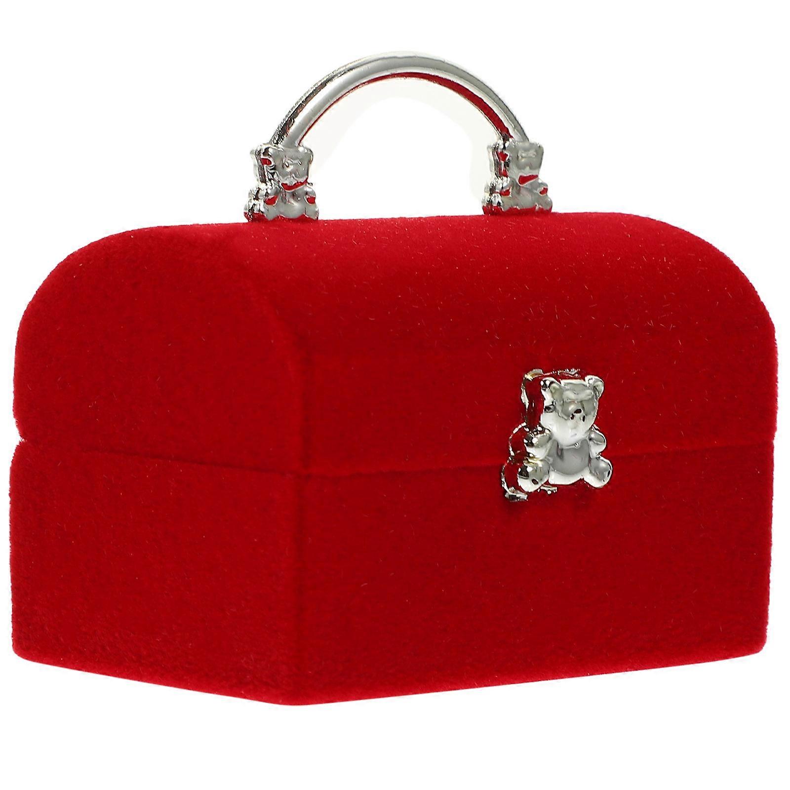 5Pcs Red Ring Box for Wedding Storage with Engagement Gift Box