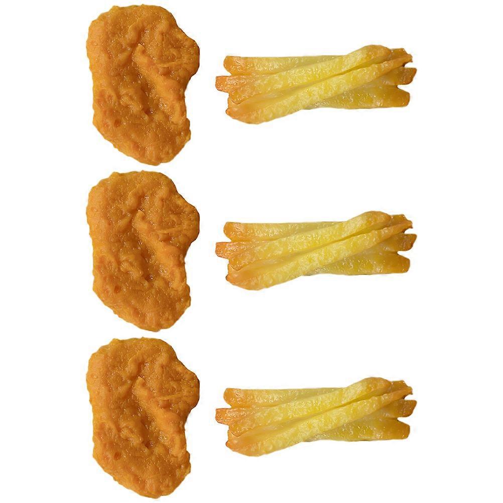 Fake Chicken Nuggets Model for Decoration 6Pcs Realistic PVC Food Sample