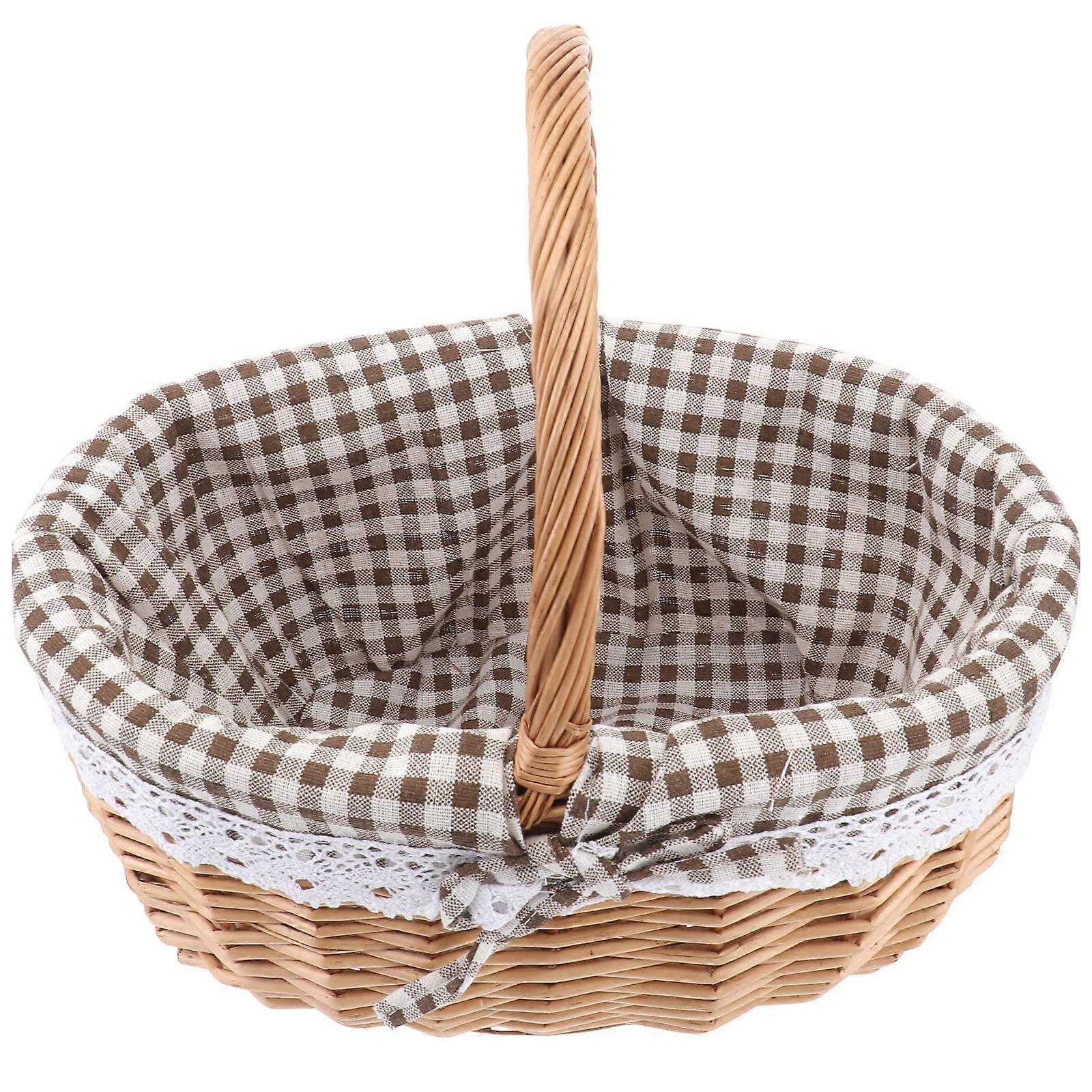 Coffee Wicker Picnic Storage Basket for Decoration Use