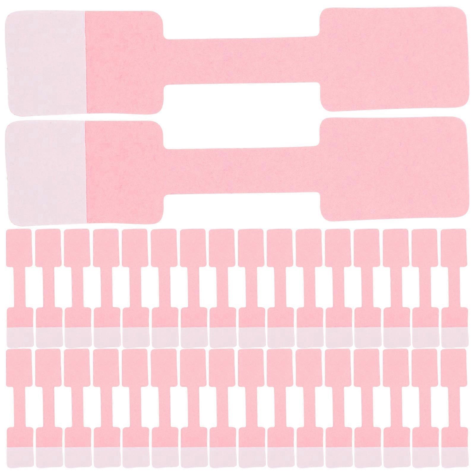 Jewelry Label Sticker 100Pcs Pink Kraft Paper Simple Design Adhesive Removable without Residue For Display Pricing