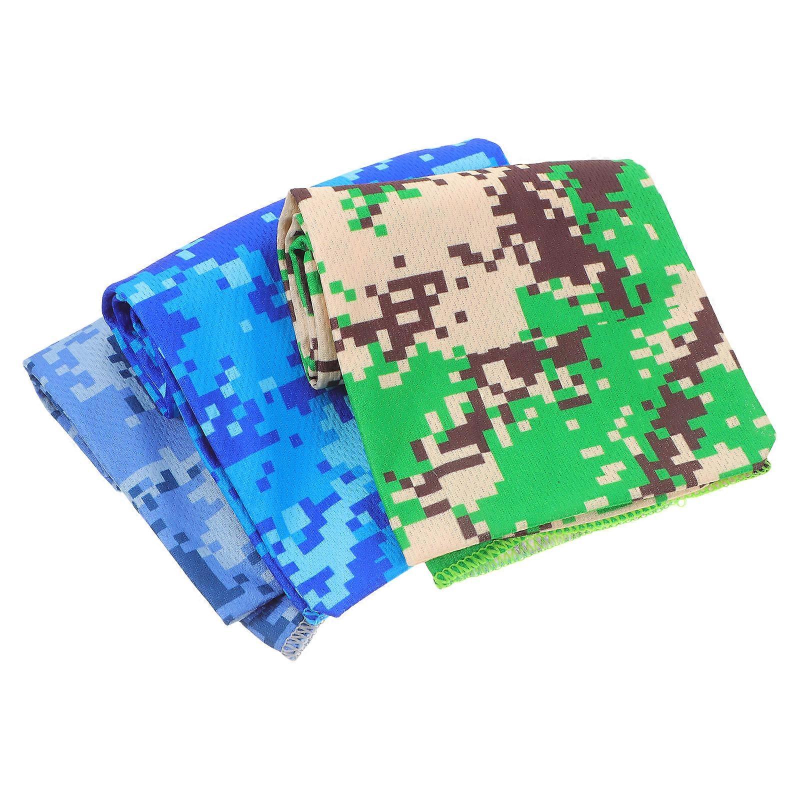 Ice Cooling Coldness Sense Towels for Sports Use 3Pcs Printed Summer Towels