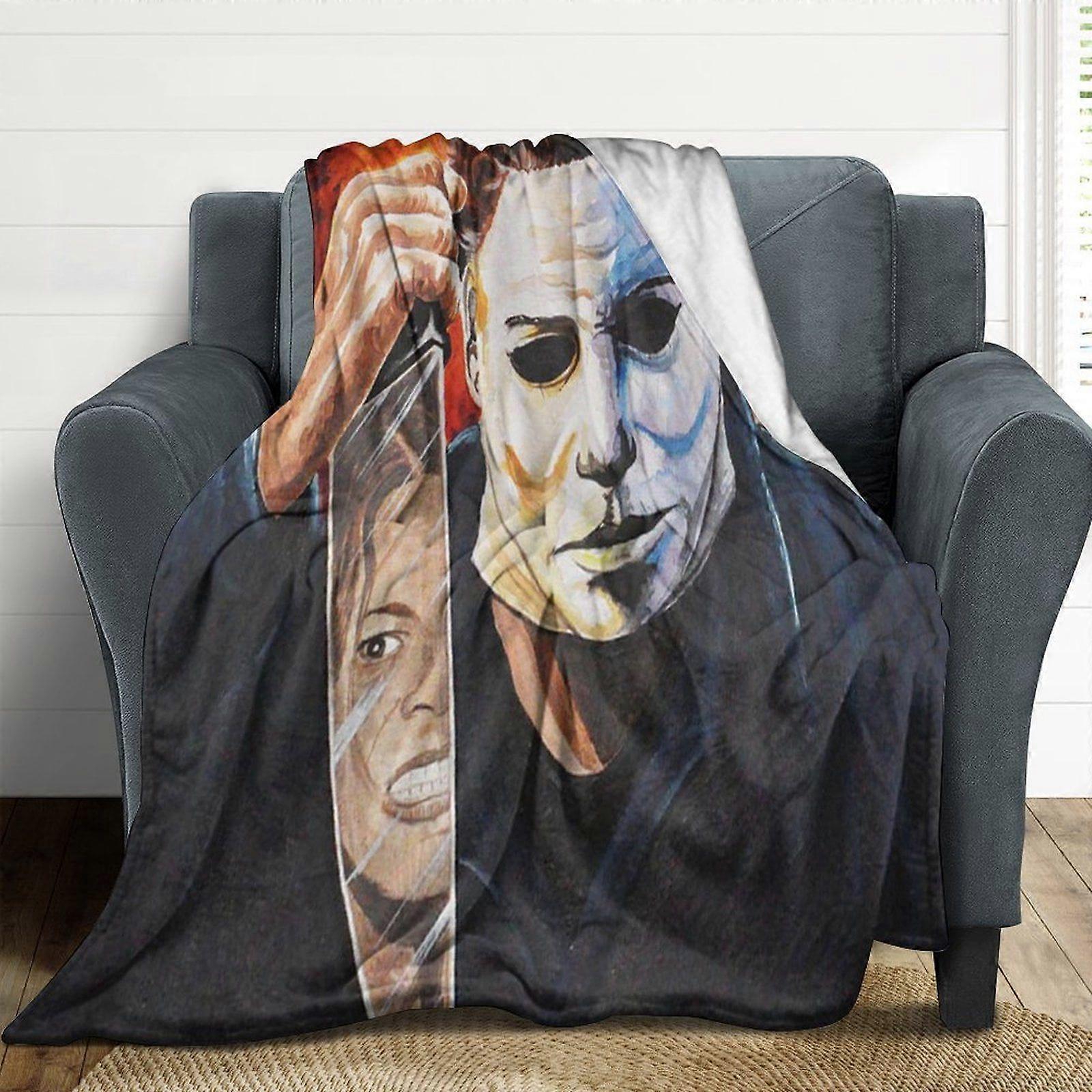 مايكل مايرز هالوين الفانيلا بطانيات لينة أفخم رمي بطانية غامضة مريحة فاخرة مكيف الهواء بطانية لغرفة النوم أريكة-w239