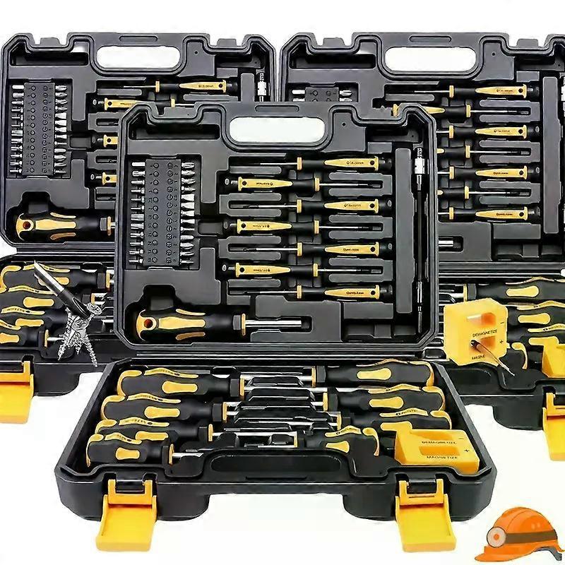 Upgraded Professional Screwdriver Set with Magnetic Bit Holder Includes Slotted Phillips Hexagonal Torx and Precision Tools