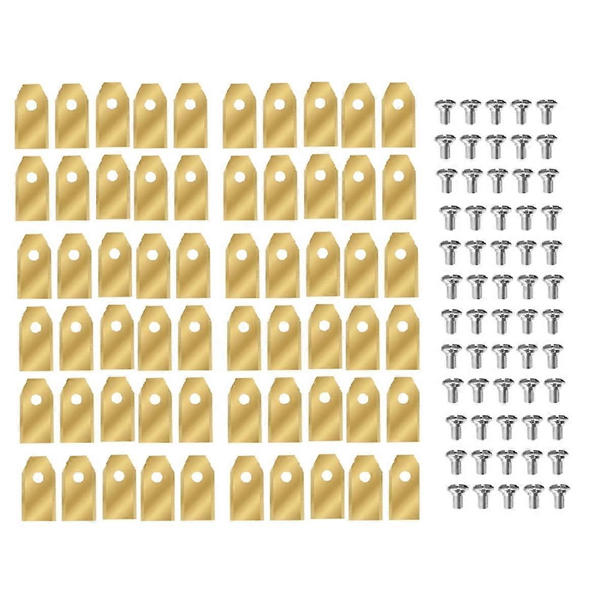 60 PCS Blades with Screws for Navimow I105N/I108N/I110N/ H500N/H800N/H1500N/H3000N Lawn Mower Gold