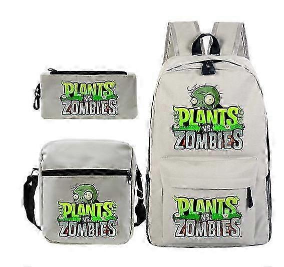 植物VSゾンビバックパックコスプレキャンバス子供キッズスクールバッグ学校に戻るブックバッグUSB充電トラベルバッグ