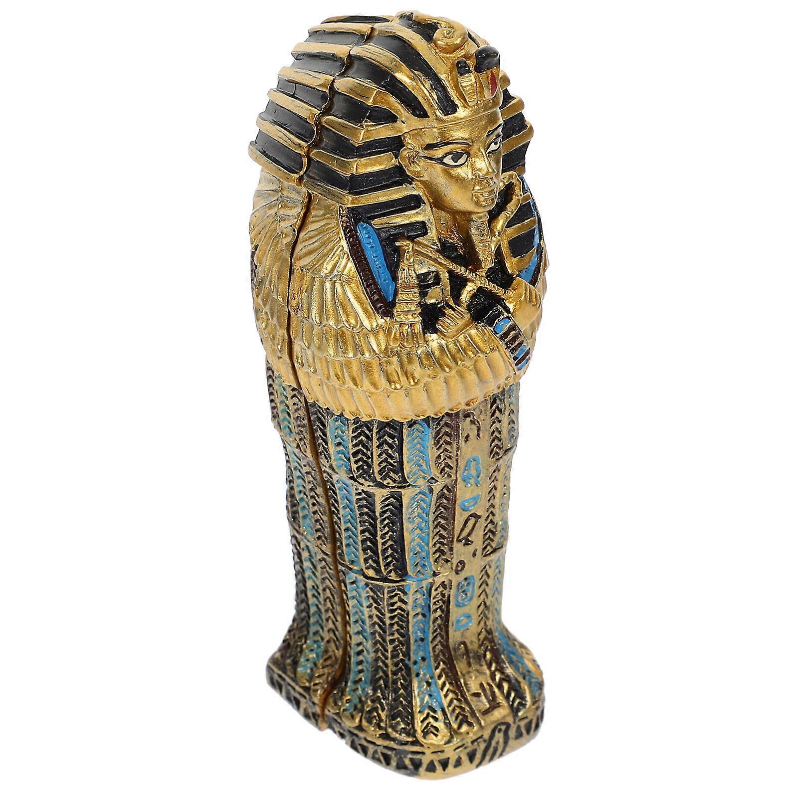 Egyptian Resin Craft Decoration for Home 3Pcs Pharaoh King Statue