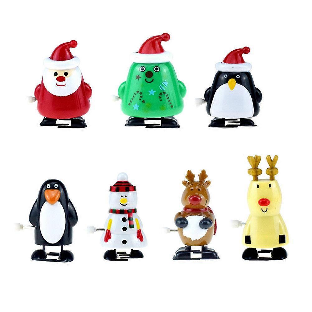 Christmas Wind Up Toys Cartoon Walking Toy Set 14Pcs for Kids Playing Fun