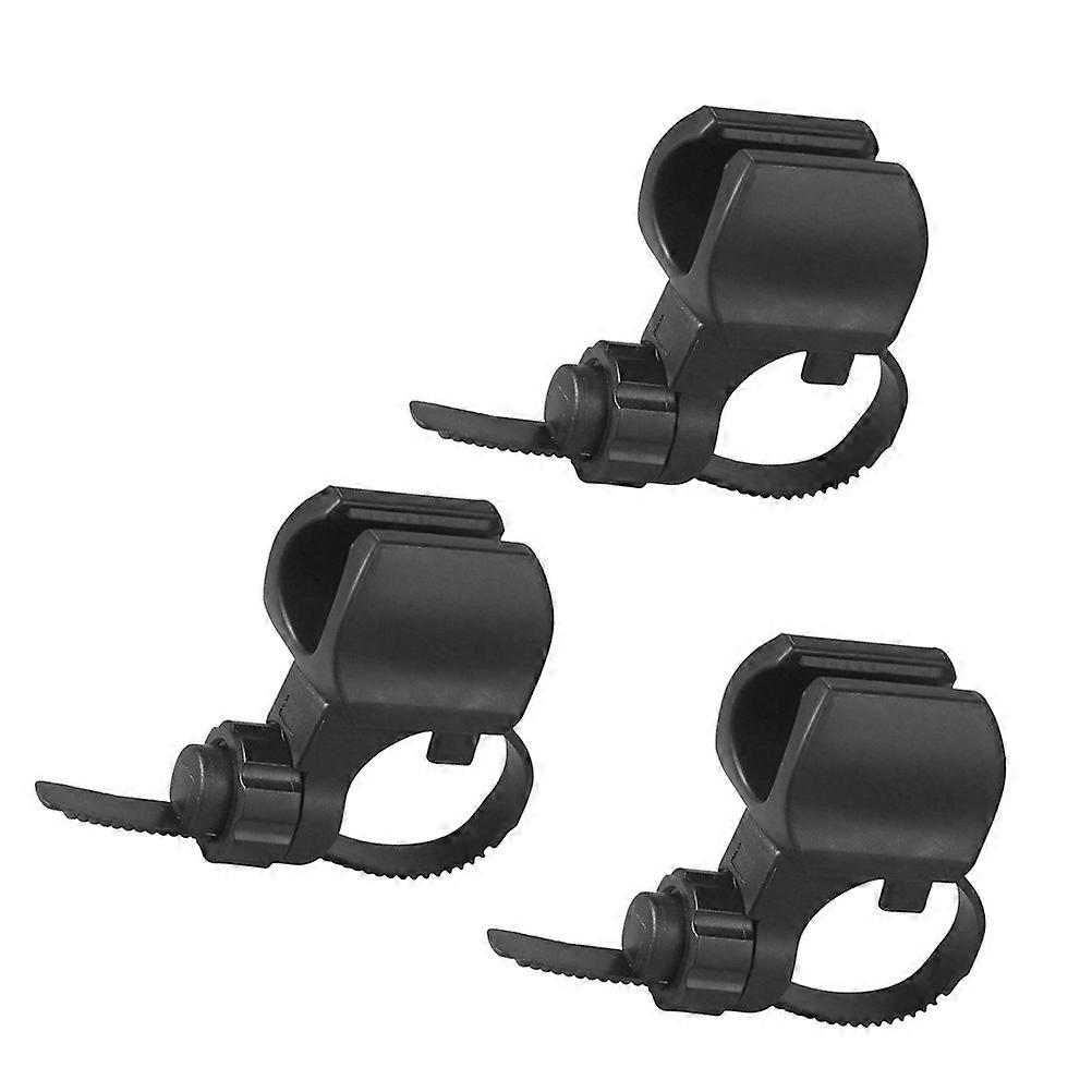 Black Adjustable Flashlight Brackets for Outdoor Camping Use 6Pcs Set