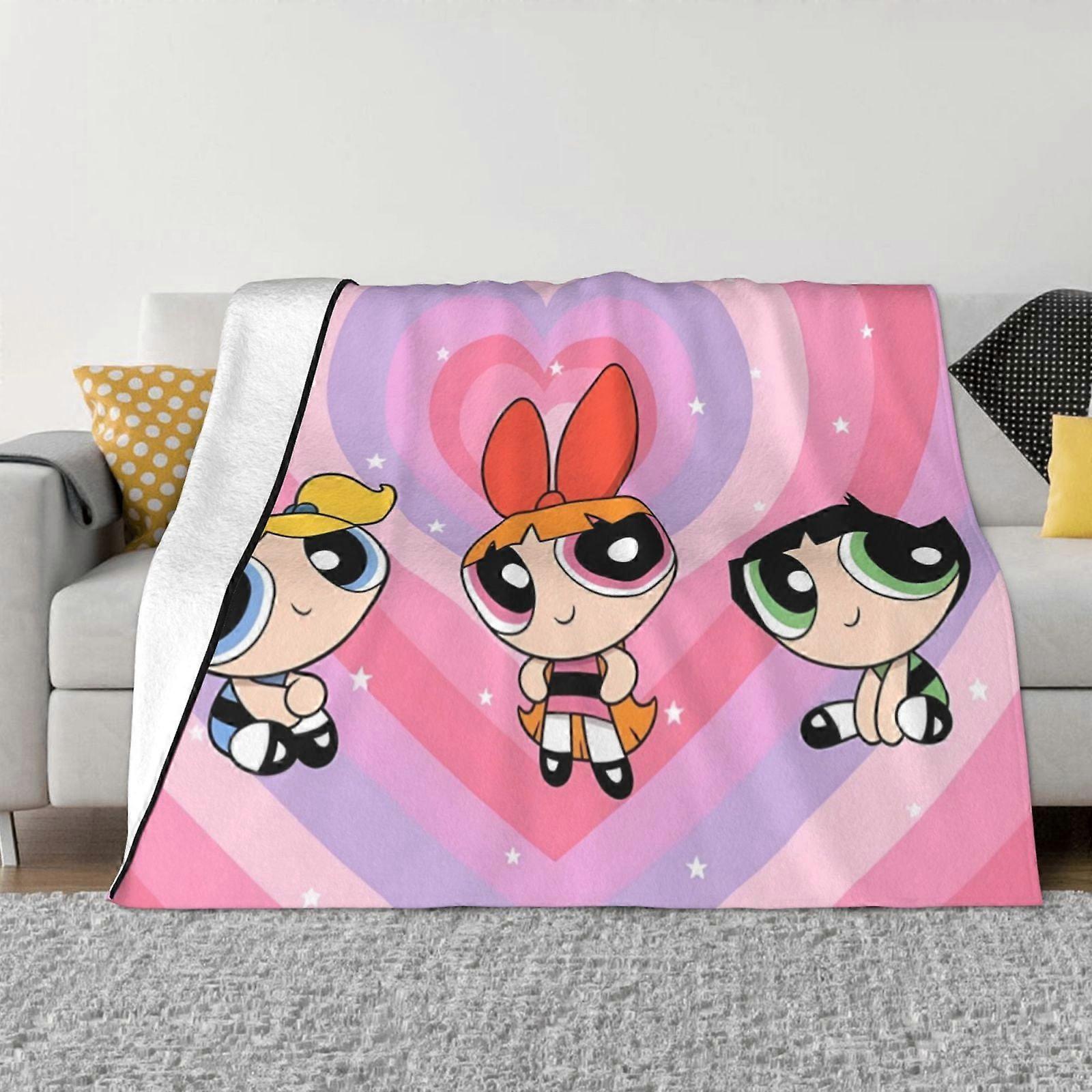 The Powerpuff Girls Blanket - Super Soft Cozy Flannel Throw, Warm Plush Micro Fleece for Couch, Sofa, Bed