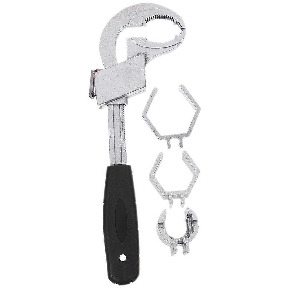 Silver Adjustable Wrench Plumbing Tool for Bathroom Assembly 2Pcs Set