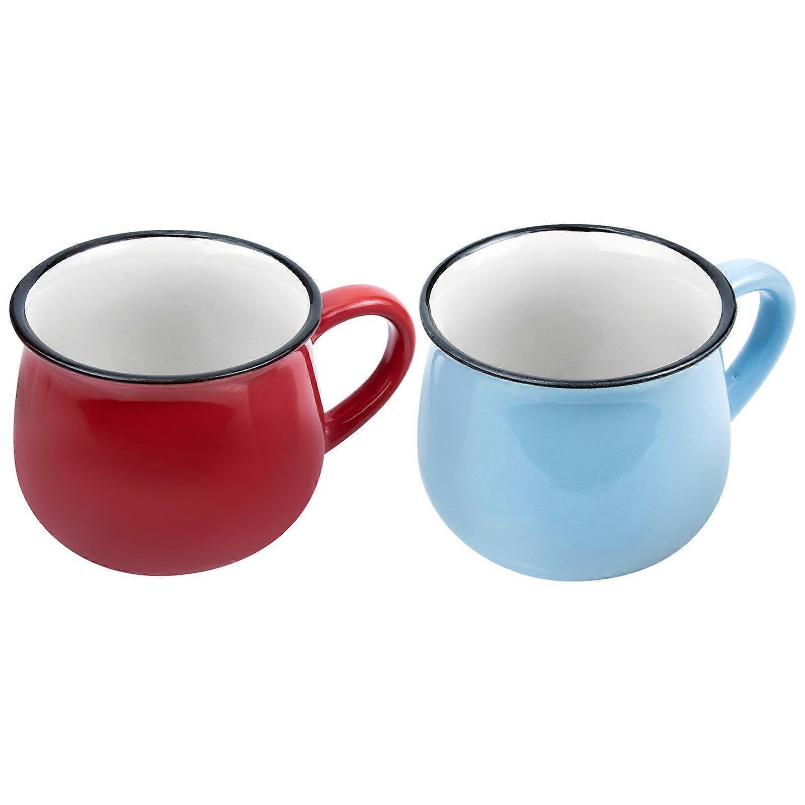 4Pcs Ceramic Coffee Mug for Home Function Assorted Color Design Cups