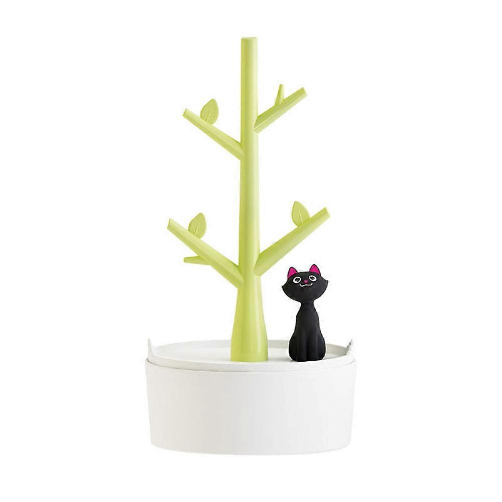Jewelry Storage Rack for Organizing 2Pcs Kitten Tree Display Stand Green