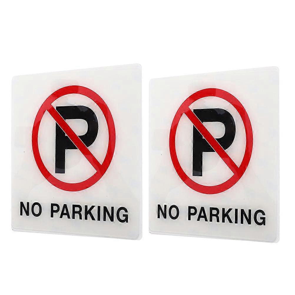 Self Adhesive No Parking Sign 4 Pcs Square Effective Warning For Parking Lots Outdoor Use