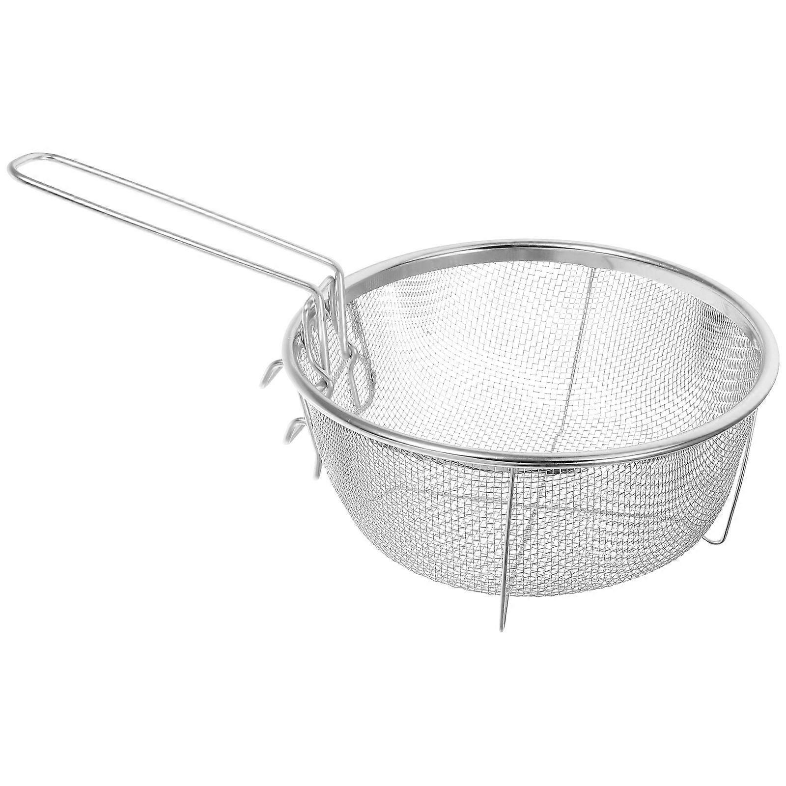 2Pcs Stainless Steel Frying Basket Round Deep Fryer Suitable for Cooking Various Snacks