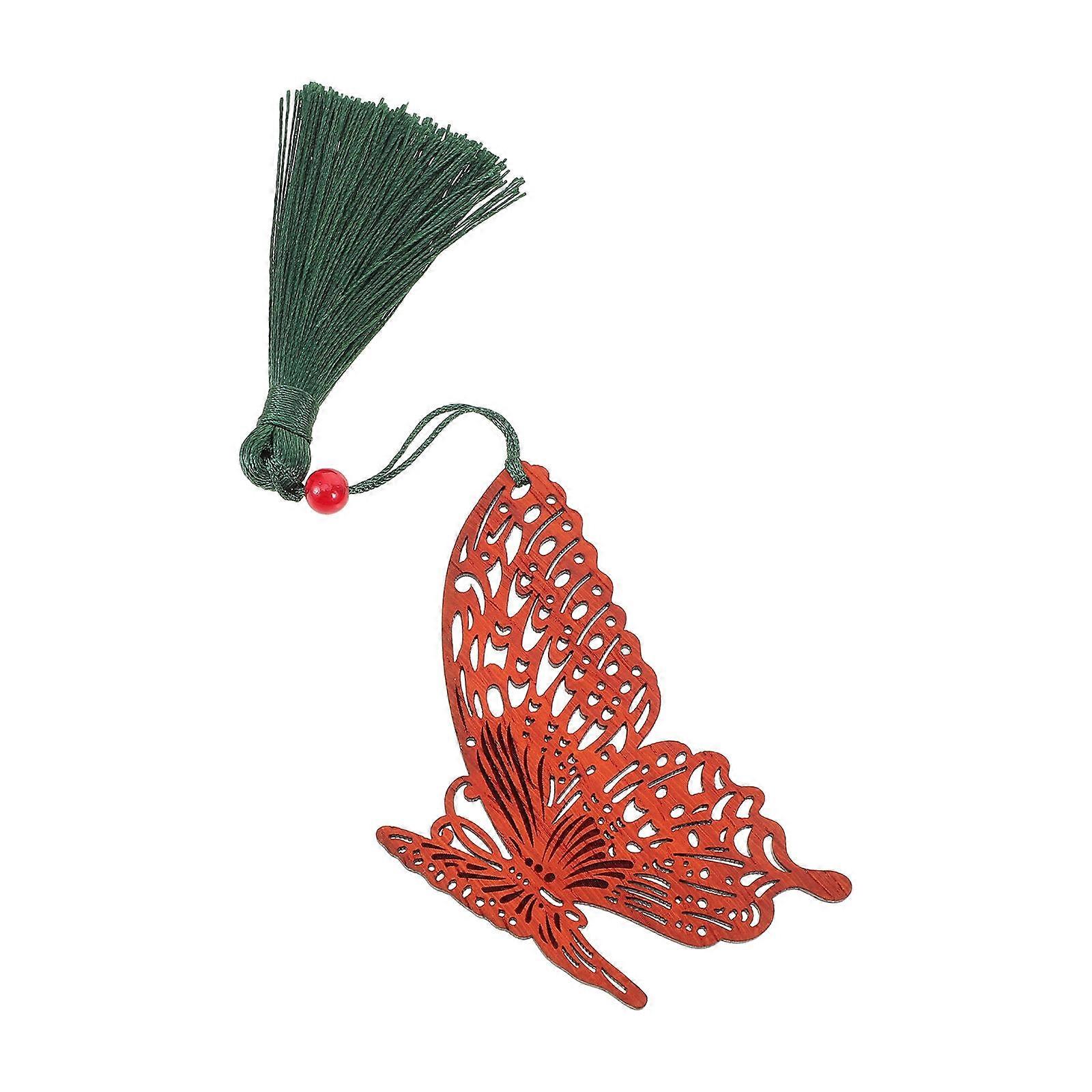 Wooden Butterfly Modeling Bookmarks for Reading 5Pcs Dark Red Bookmarks