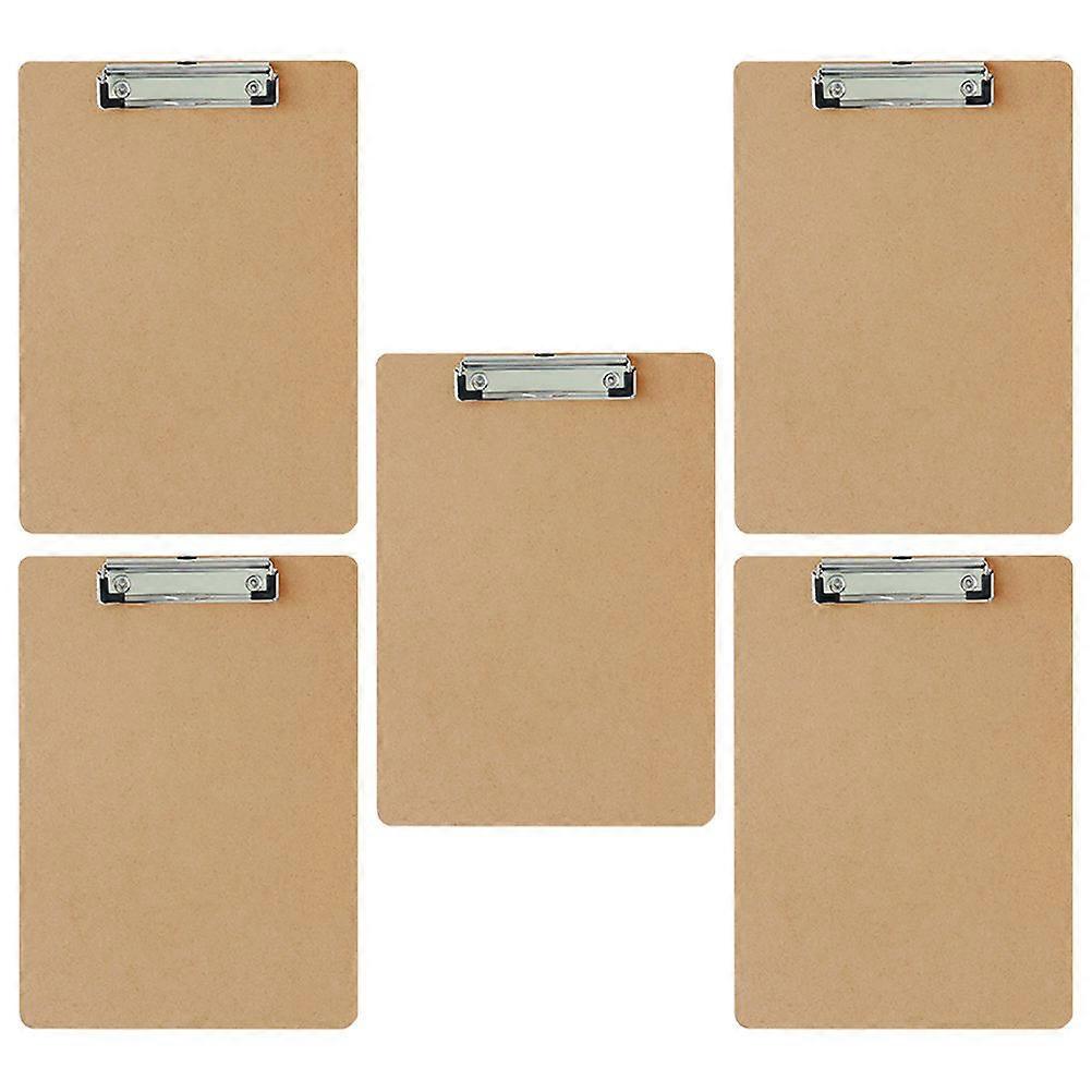 Writing Clipboards 5Set Light Brown Formal Events Ordering Board Metal Rectangular