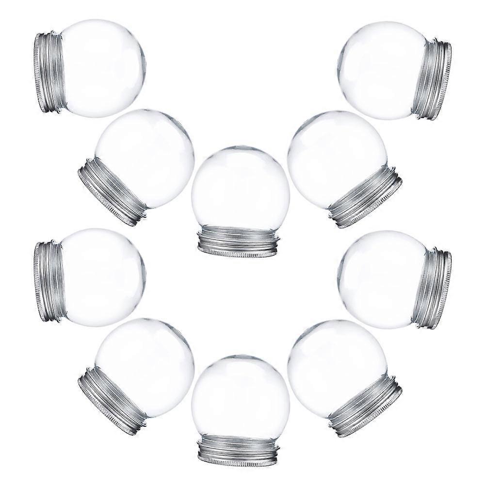 Clear Plastic Snow Globe Candy Jar DIY Kit with Screw Cap 10Pcs Set