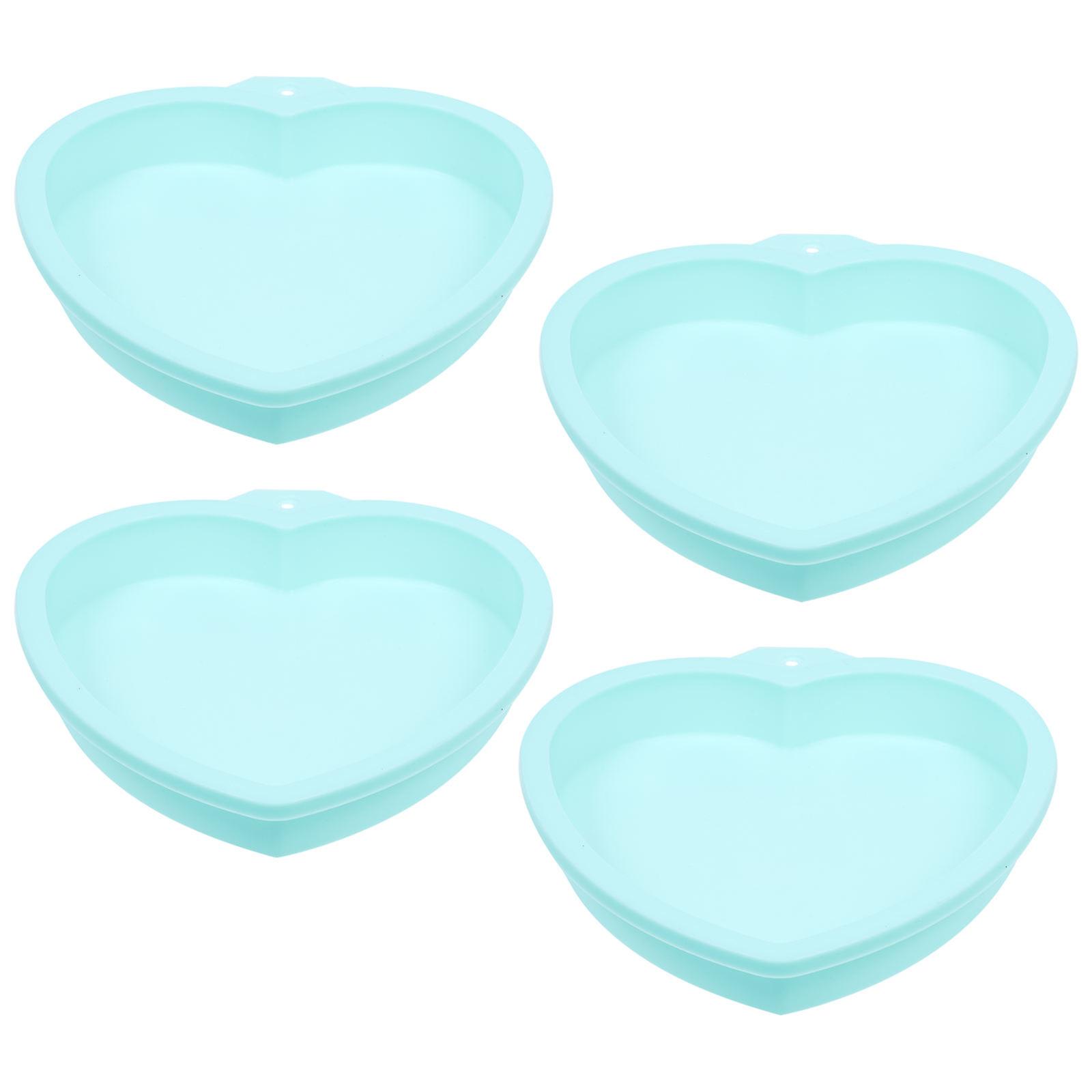 Heart Shaped Cake Molds Silicone Mousse Molds for Baking 16Pcs Green Set