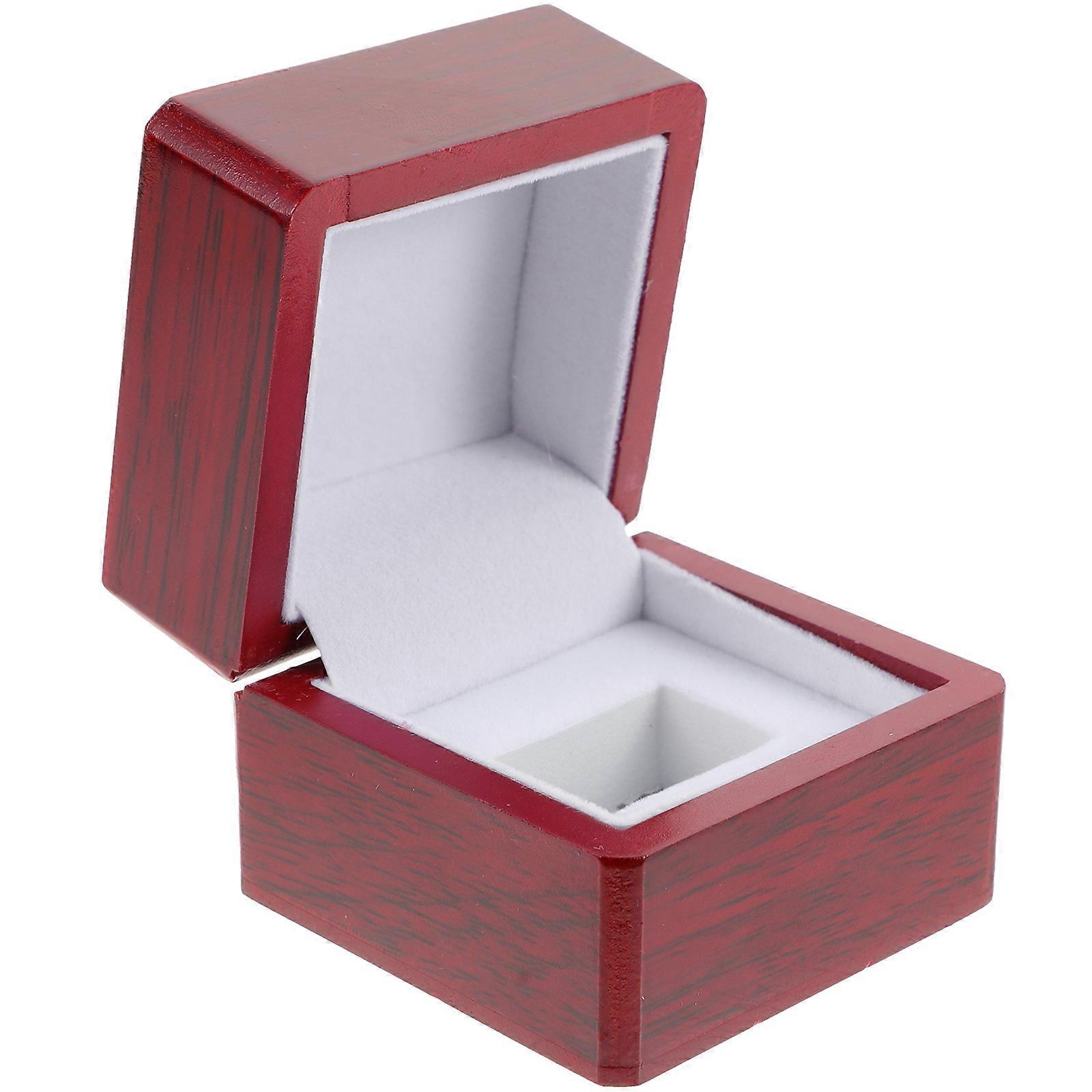 3Pcs Wooden Ring Case Display Boxes Square Shape Ideal For Jewelry Organization And Gift Packaging 3Pack
