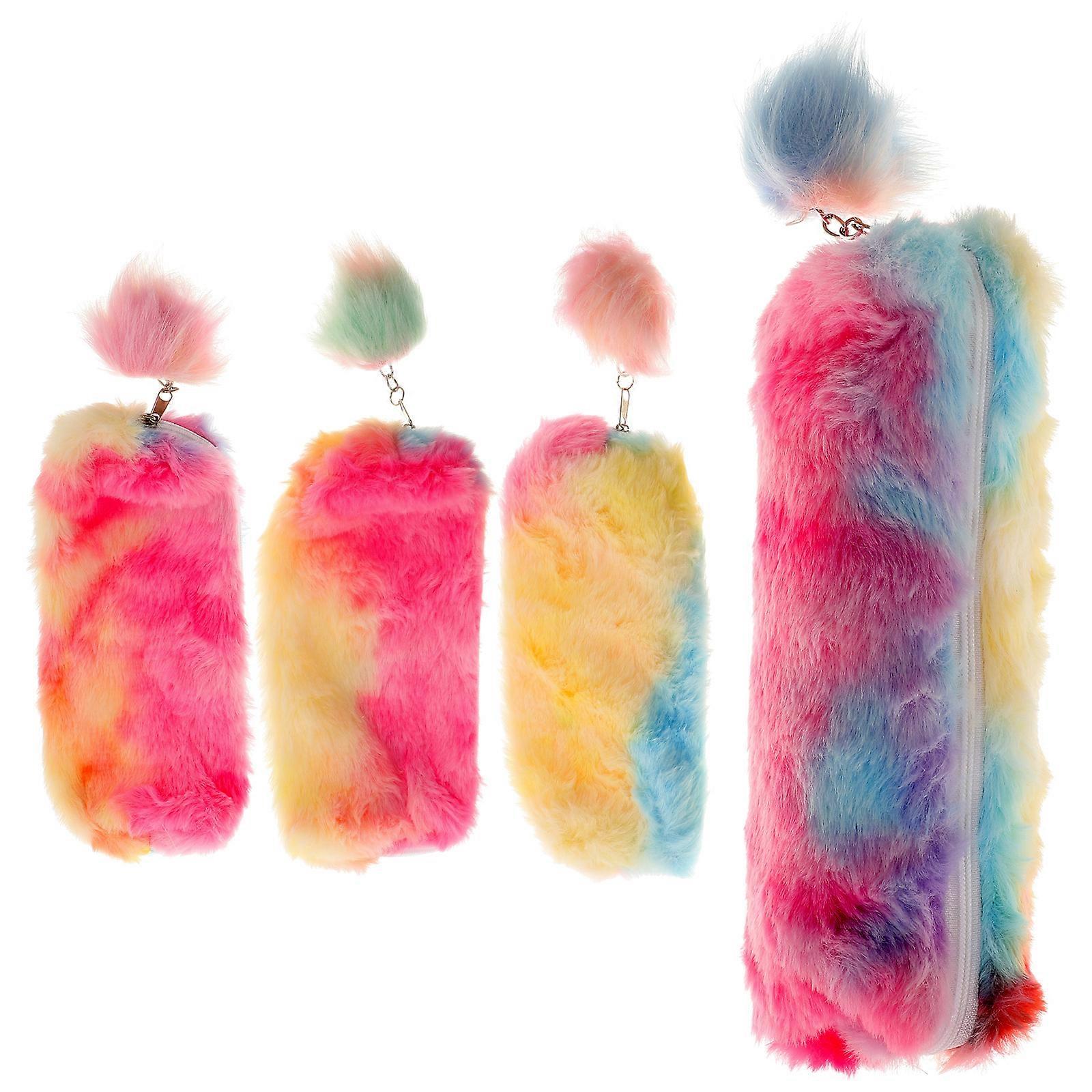 Small Pencil Case Teens Plush Design Assorted Color 20.00X10.00X6.00CM Storage 4Set