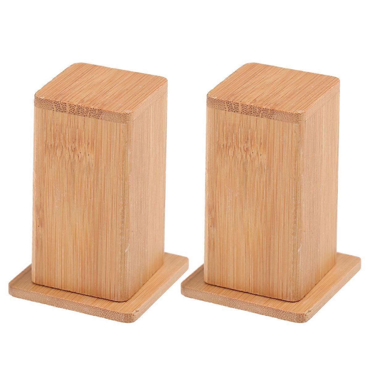 Smile Toothpick Carrier Bamboo Toothpick Box for 4Pcs Restaurant Use
