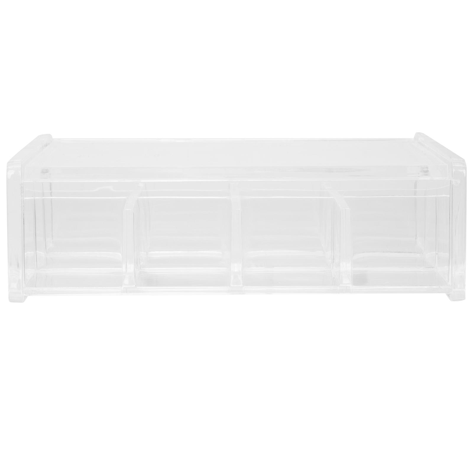 Plastic Jewelry Box with Mirror for Ring Storage Transparent Case