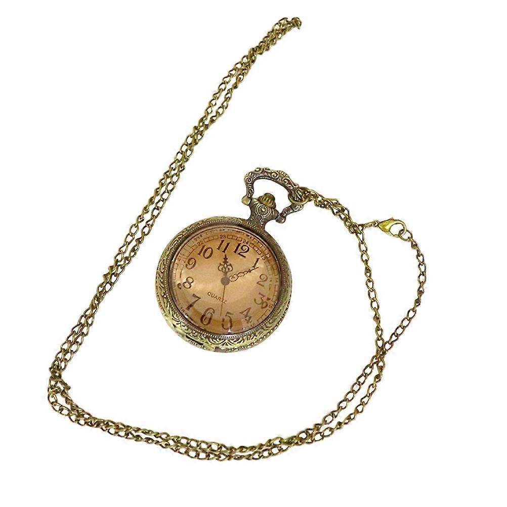 Clamshell Pocket Watch Retro Style with Big Numbers 2Pcs for Decor