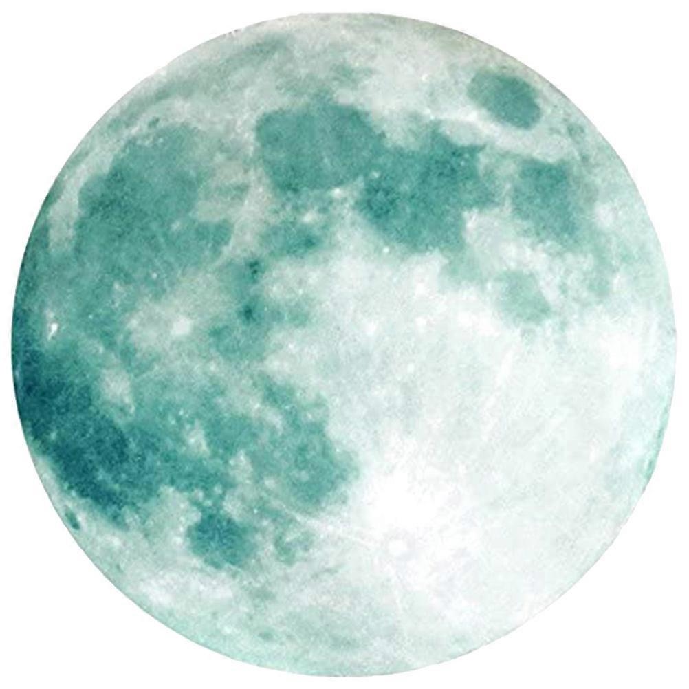 Luminous Moon Wall Sticker Green for Decoration 3Pcs Removable Decor