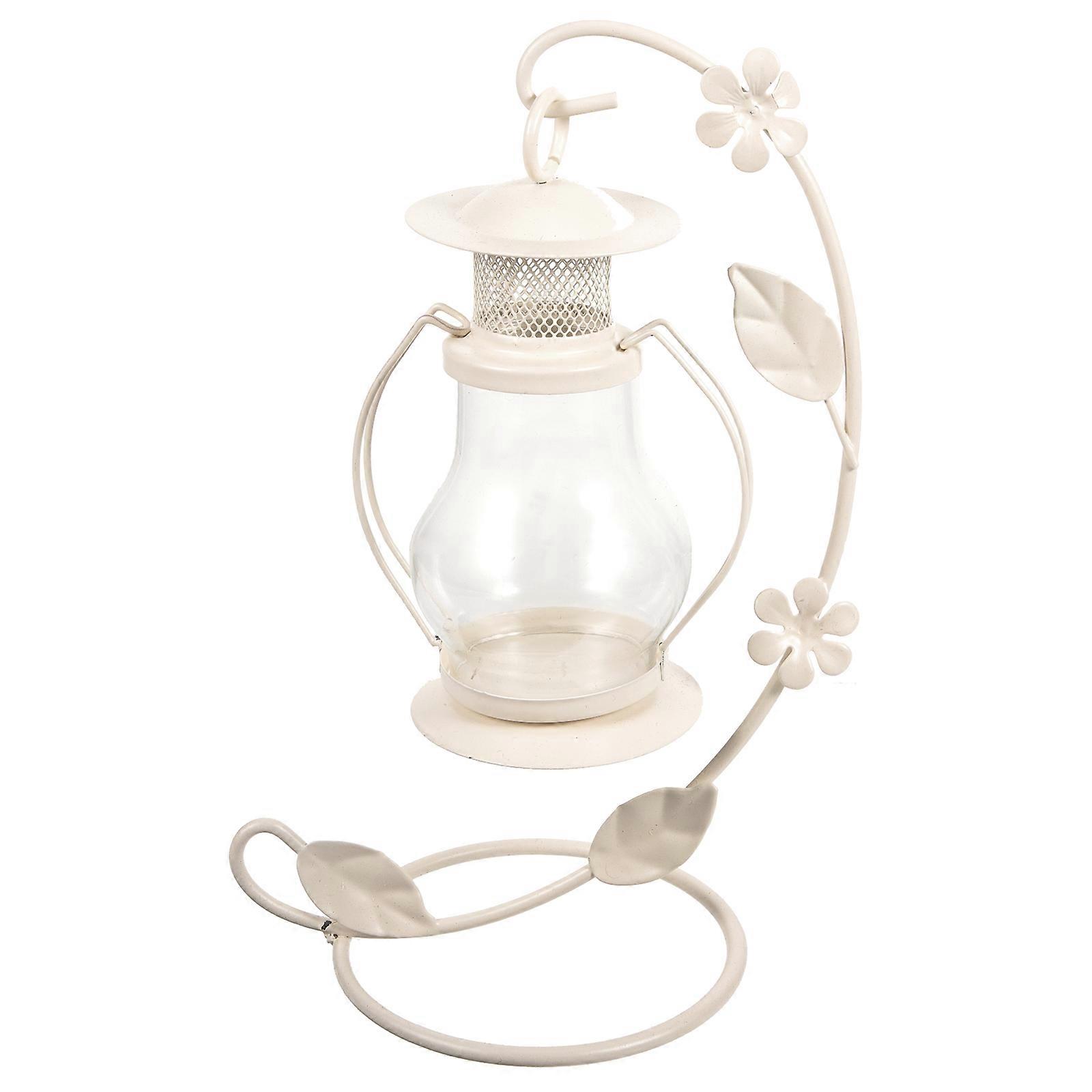 White Metal Candle Holder Desktop Candlestick Holder for Table 4Pcs