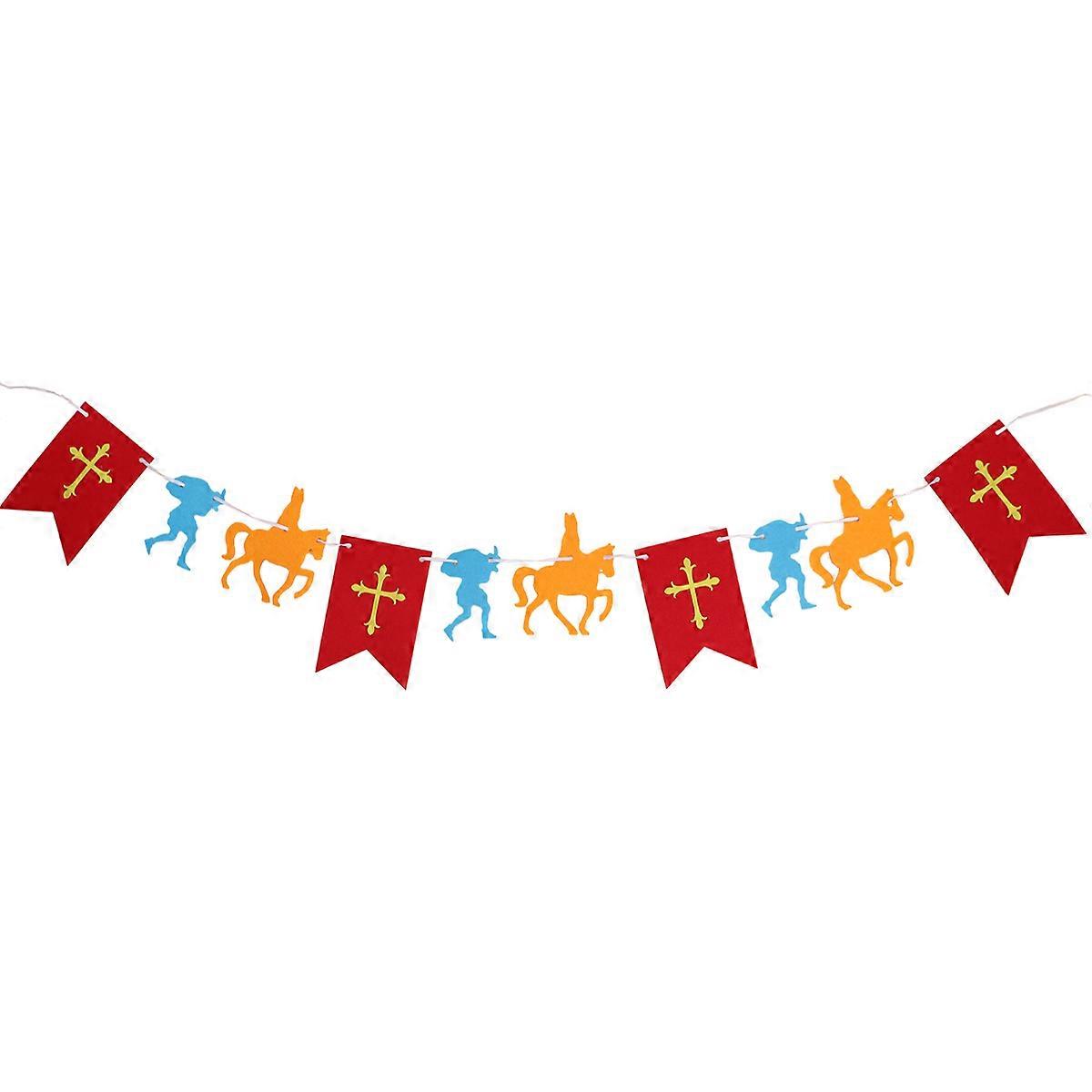 Halloween Pull Flag Non-Woven Banner for Decorating 2Pcs Hanging Flags