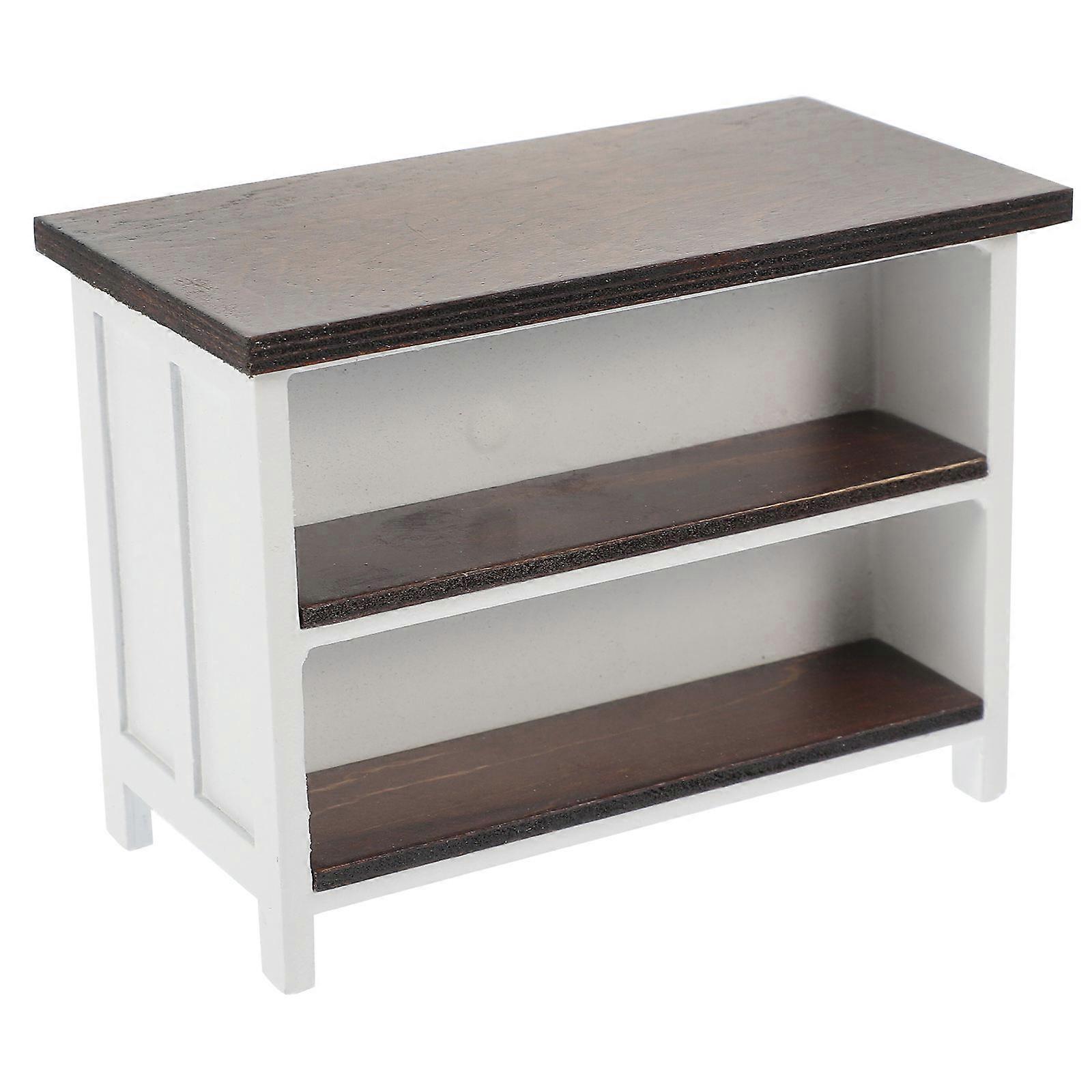 Miniature Desk Mini House Wood Computer Desk for Decor 4Pcs