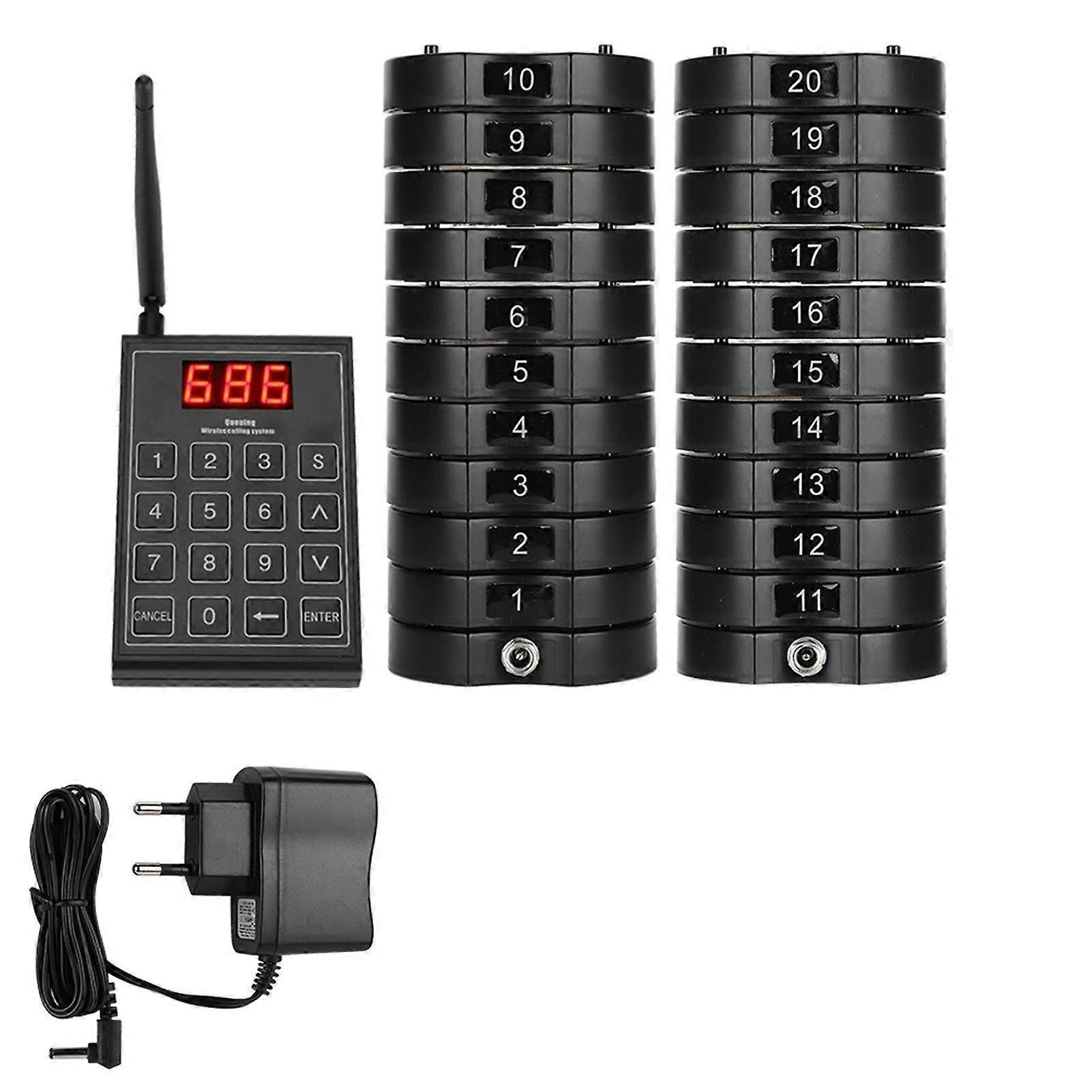 668S Wireless Guest Customer Restaurant Pager 1 Keypad Sender+20 Coaster Pager