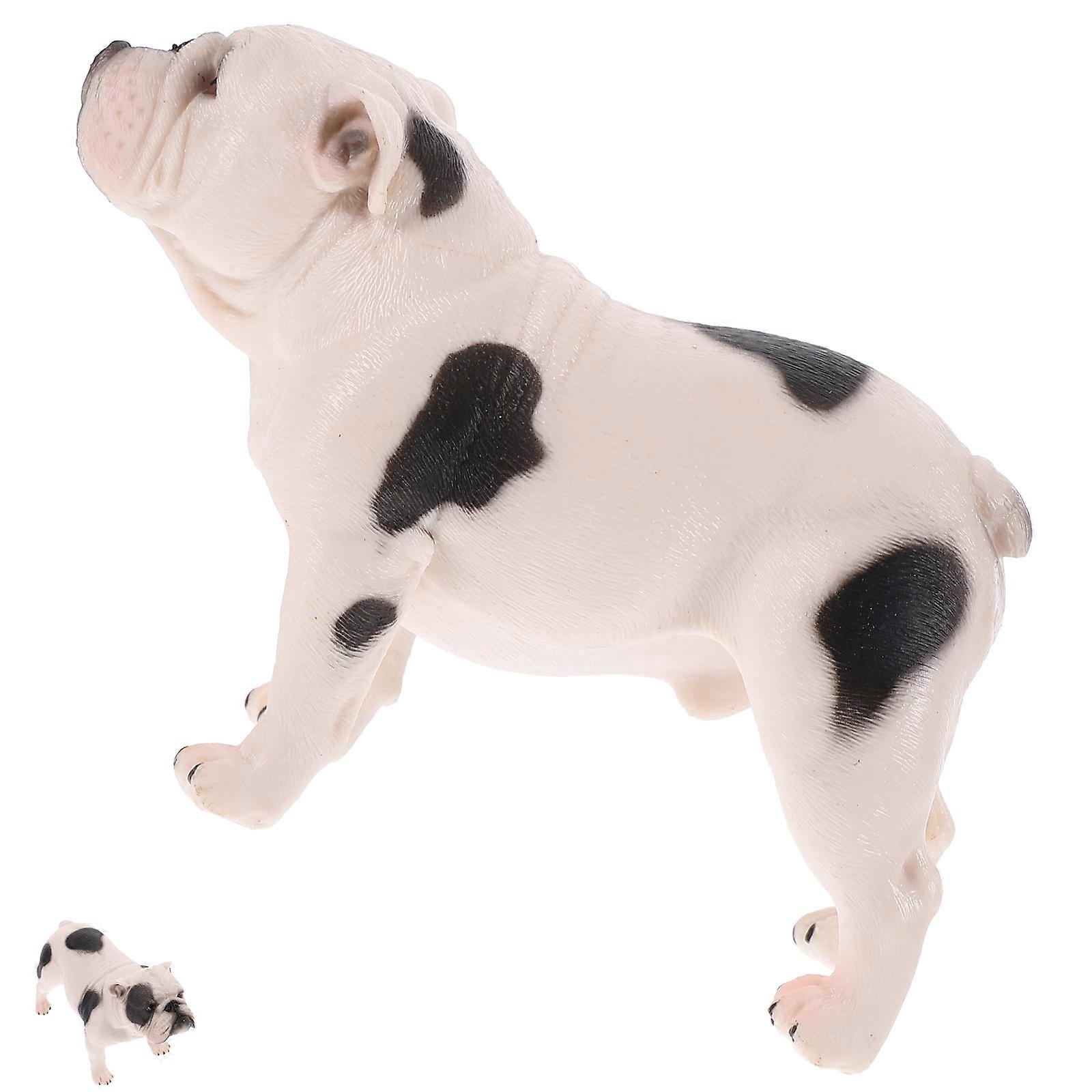 White Dog Model Bulldog Simulation Model for Decoration 7Pcs Figurines