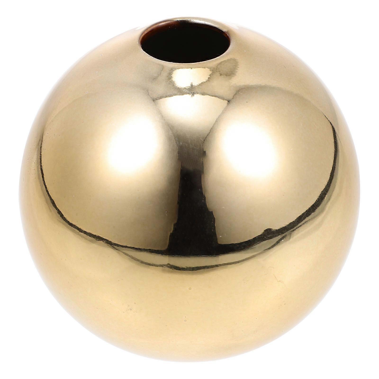 Set of 4 Golden Ceramic Vases for Flower Display and Decoration