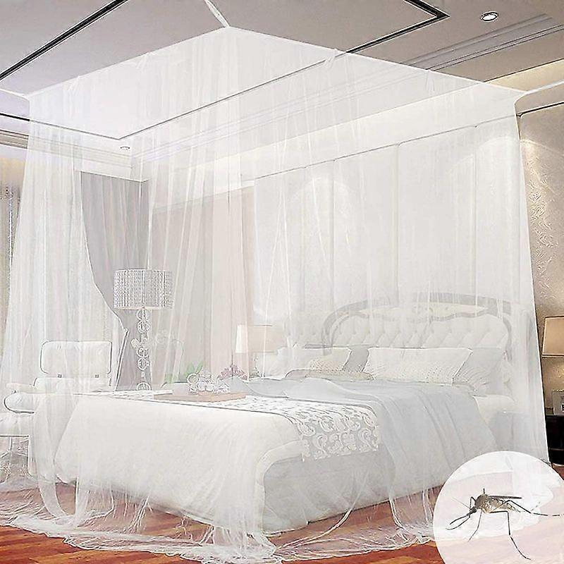 Minglan Square Bed Mosquito Net, Universal Square Mosquito Net, Suitable for Most Types of Beds, for Effective Mosquito Protection - White (200 * 200