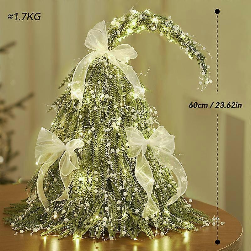 Christmas tree Christmas tree desktop Christmas tree ornaments simulation encryption mini Christmas tree PE tree 60cm bow crooked neck package