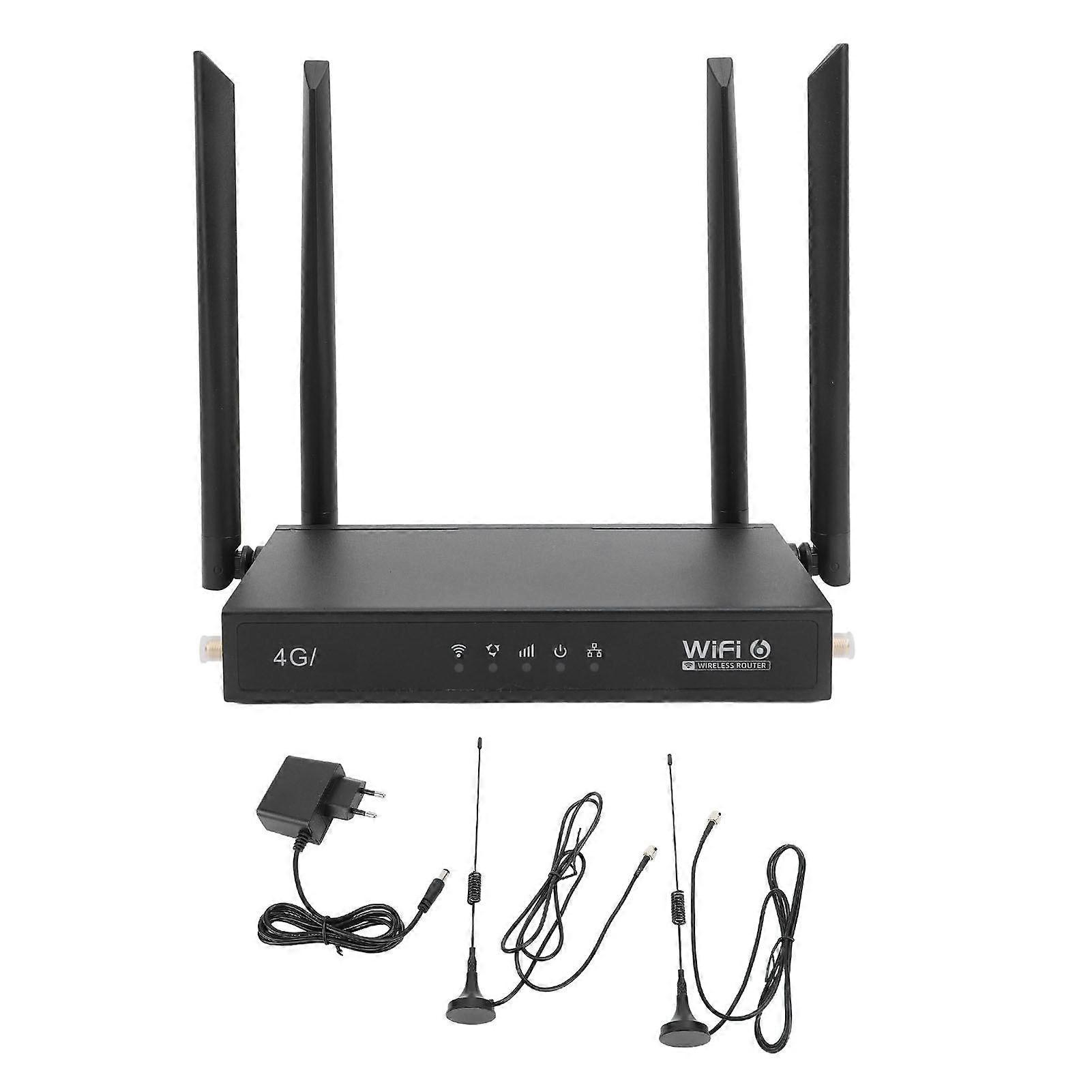 4G LTE CPE Router Indoor Unlocked Wireless WiFi Modem 300Mbps Hotspot with 6 Antennas SIM Card Slot EU Plug