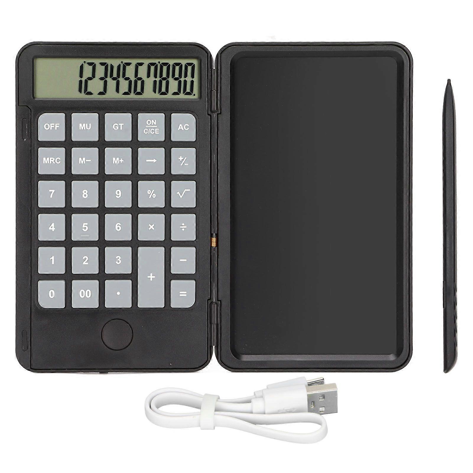 Calculator Notepad 2 in 1 6.5in Small Portable Noiseless Button Reusable Eyesight Protection Pocket Calculator