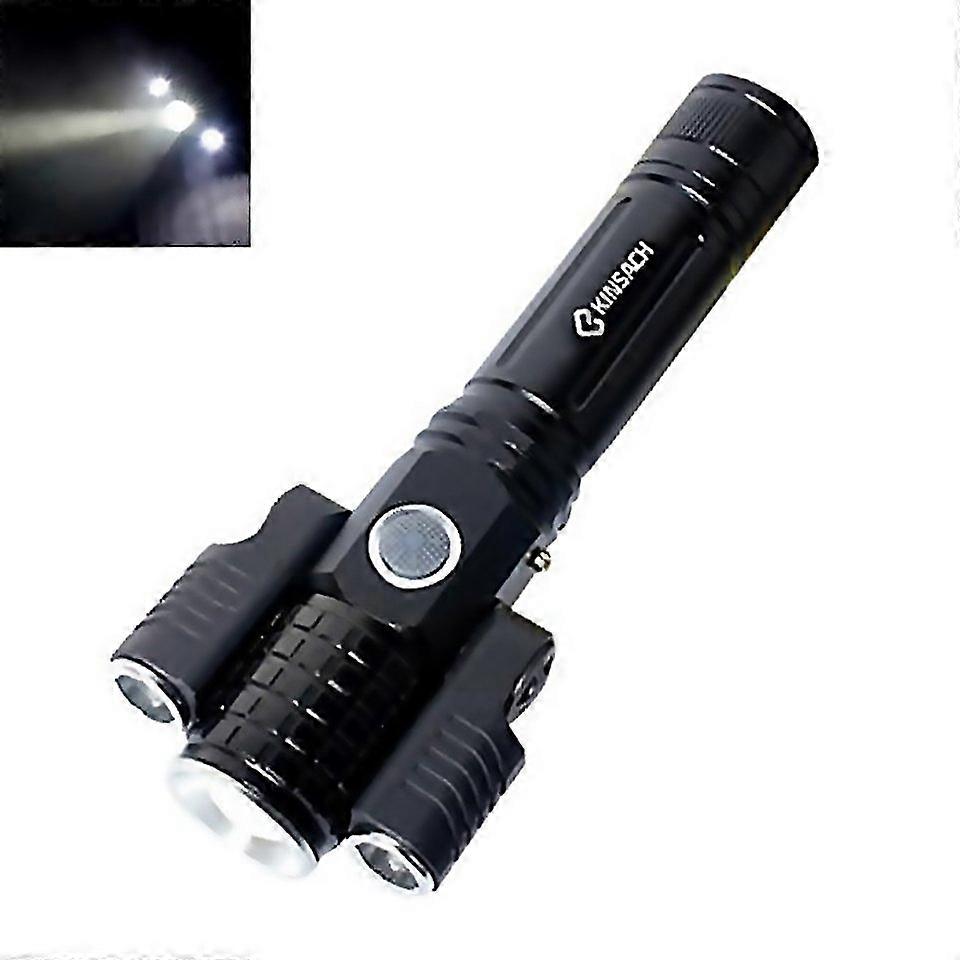 For Ks738 Usb Charging Waterproof T6xpe Zoomable Led Flashlight With 4modes