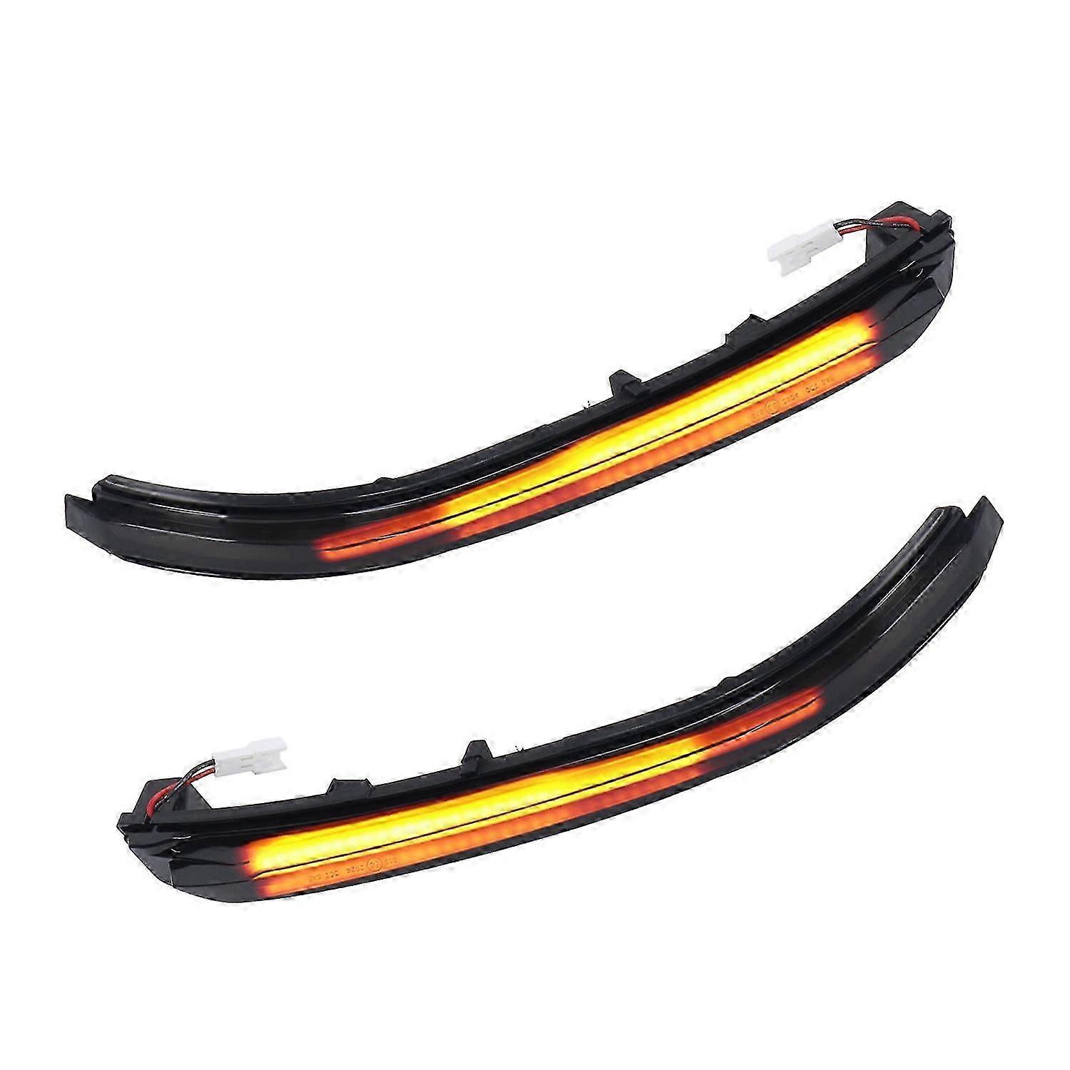 2-Piece Smoked Lens Rear View Mirror Dynamic Turn Signal Lights for Peugeot 3008 MKII 2016-2020 Models