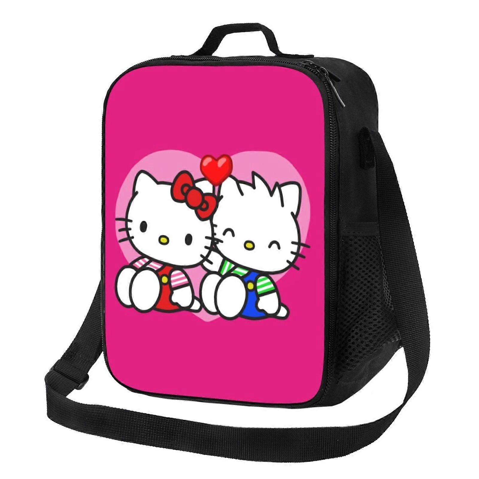 Hello Kitty Insulated Lunch Bag Portable Reusable Zipper Lunch Box For For Both Men And Women Work Picnic Travel Camping