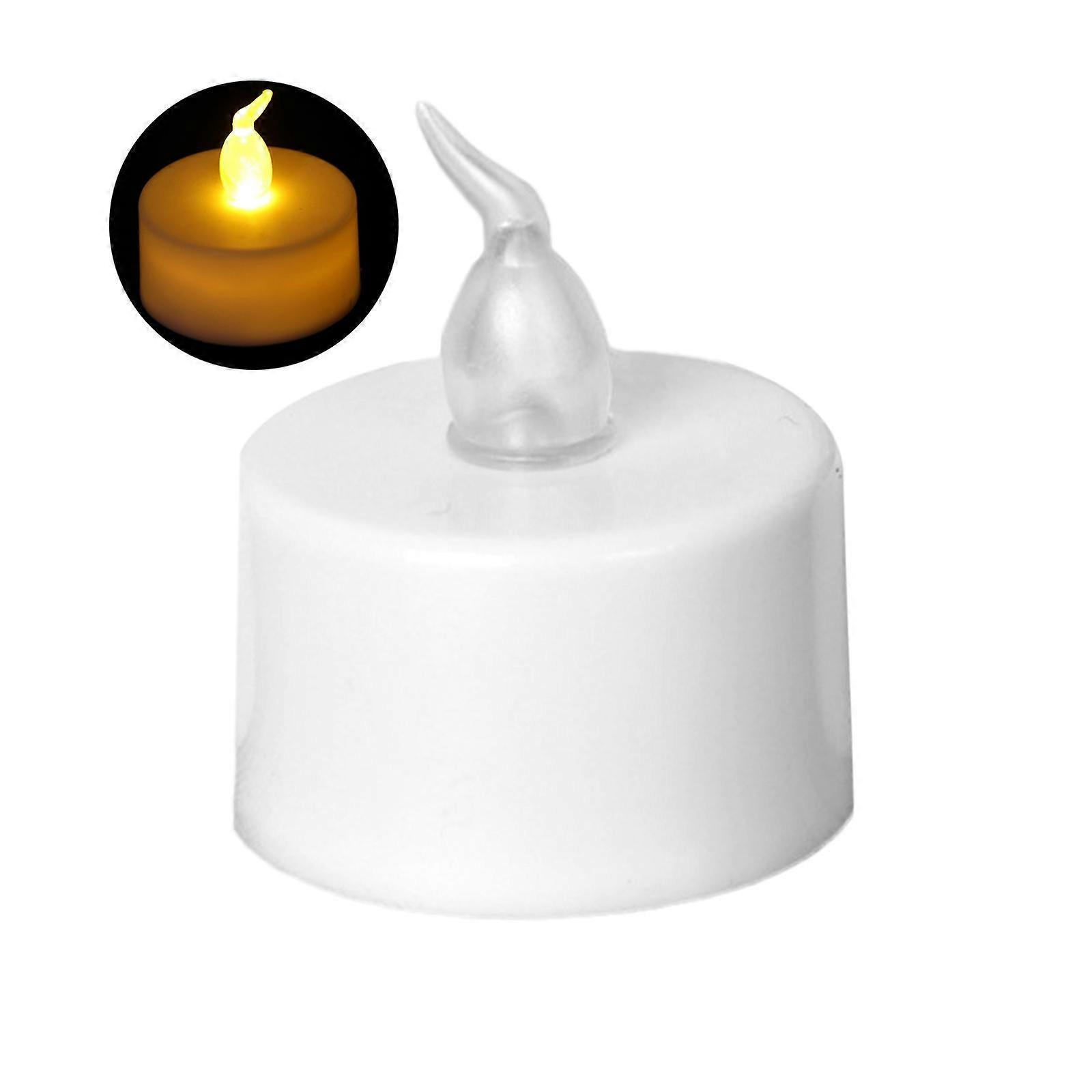 Flameless LED Tea Light Candle with Blinking Yellow Glow Battery Operated for Home Decor and Events