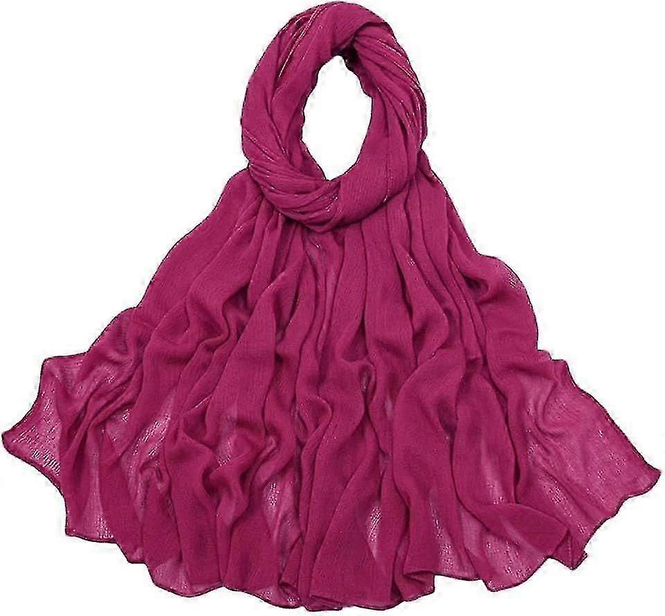 Wrinkled Viscose Cotton WomenS Solid Color Headscarf