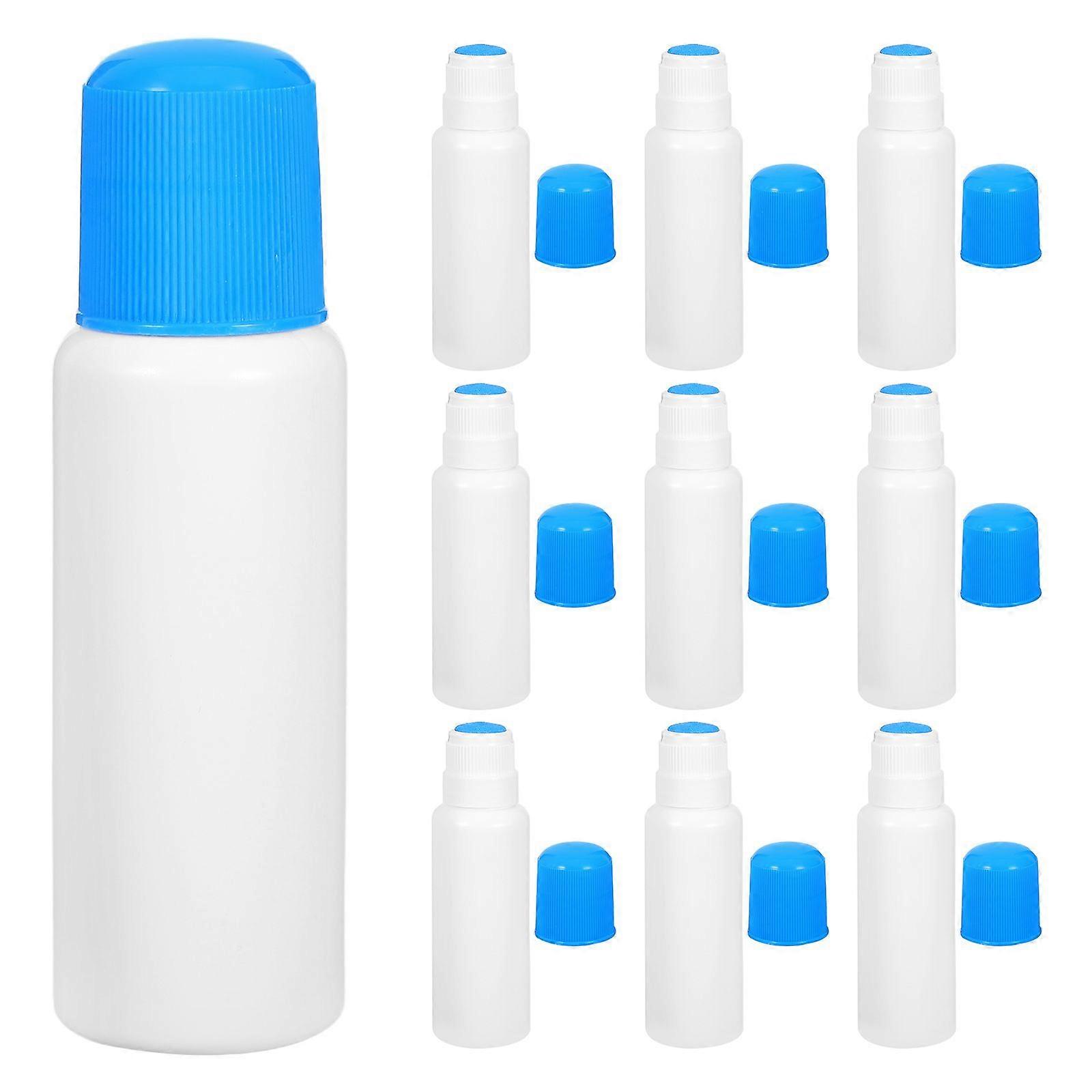 10pcs Sponge Top Applicator Bottle: 65ml Refillable Plastic Container - Lotion Dispenser With Soft Sponge Tip For Liquids Medicine Or Essential Oils