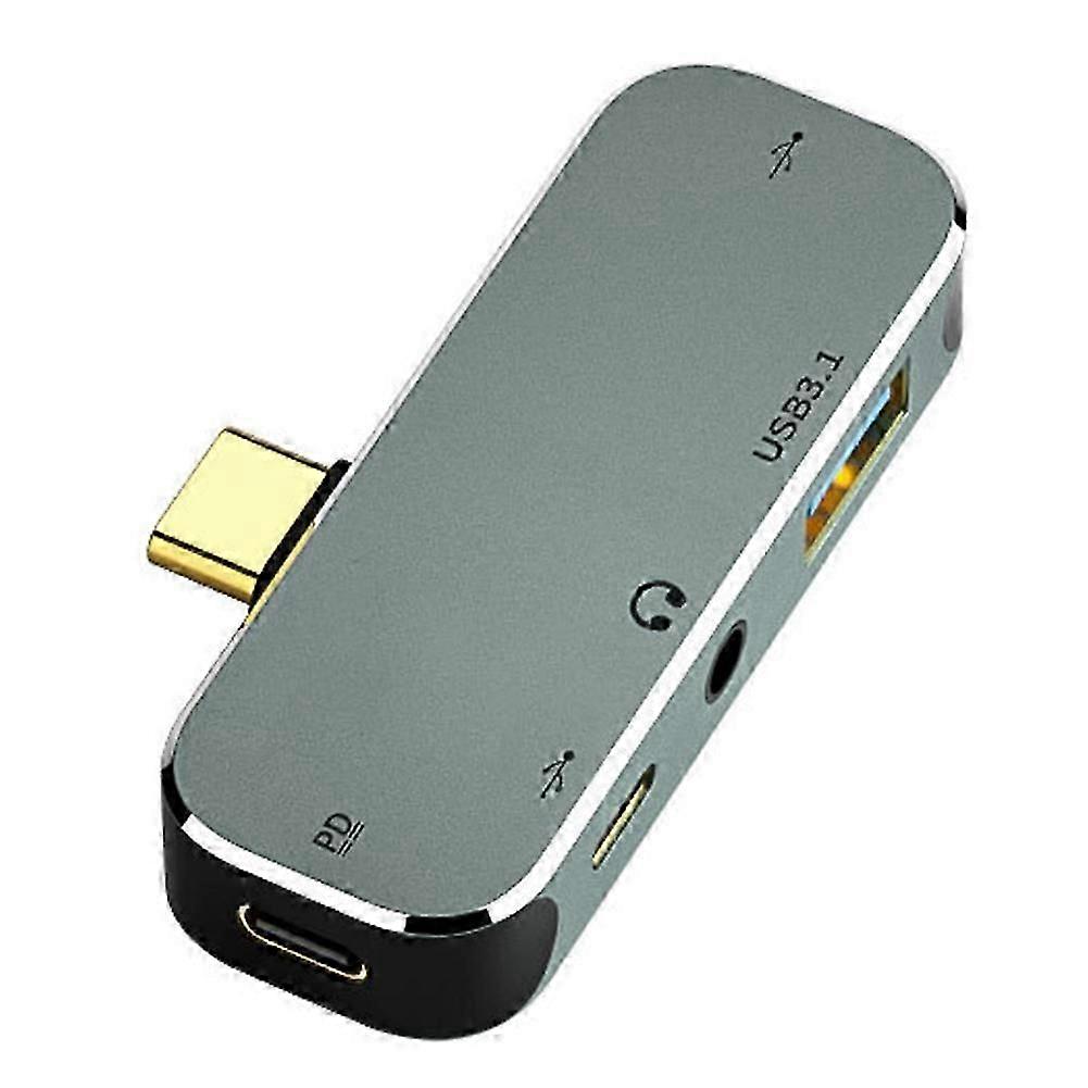 PC Computer Type-C Extension Hub 3.55mm Jack PD100W USB3.0/USB2.0-Compatible USB Extender