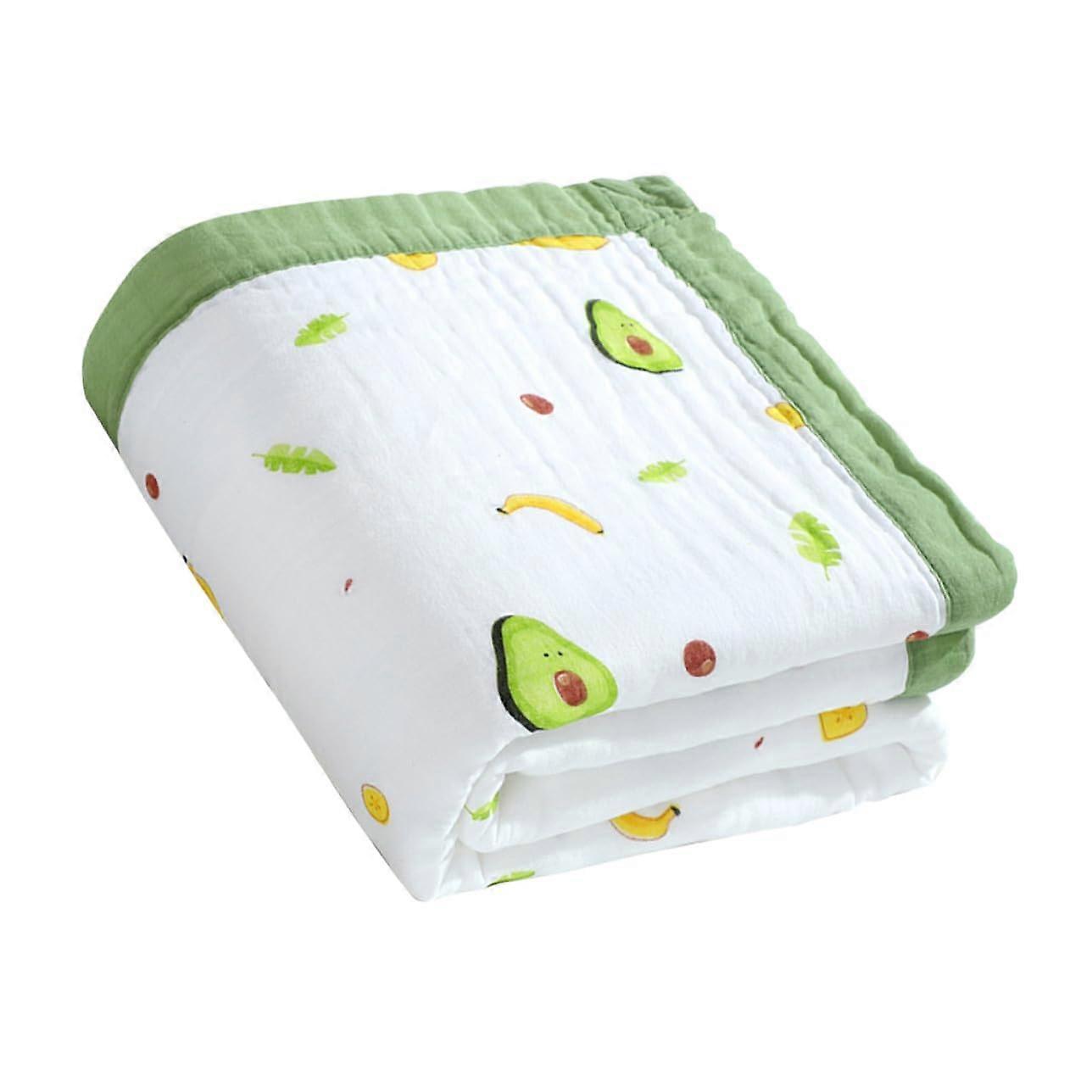 Cotton Bath Towel Avocado Pattern Soft Absorbent Newborn Lightweight Quick Dry Bath Wrap For Sensitive Skin