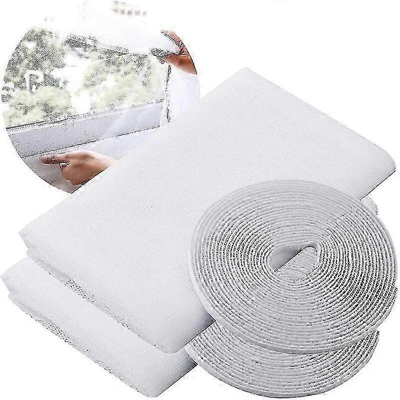 25-26 Mosquito Nets For Window, Insect Stop Standard Window Mosquito Net, Window Net, With 2 Rolls Self-adhesive Strips, 2 Packs, 150cm X 20