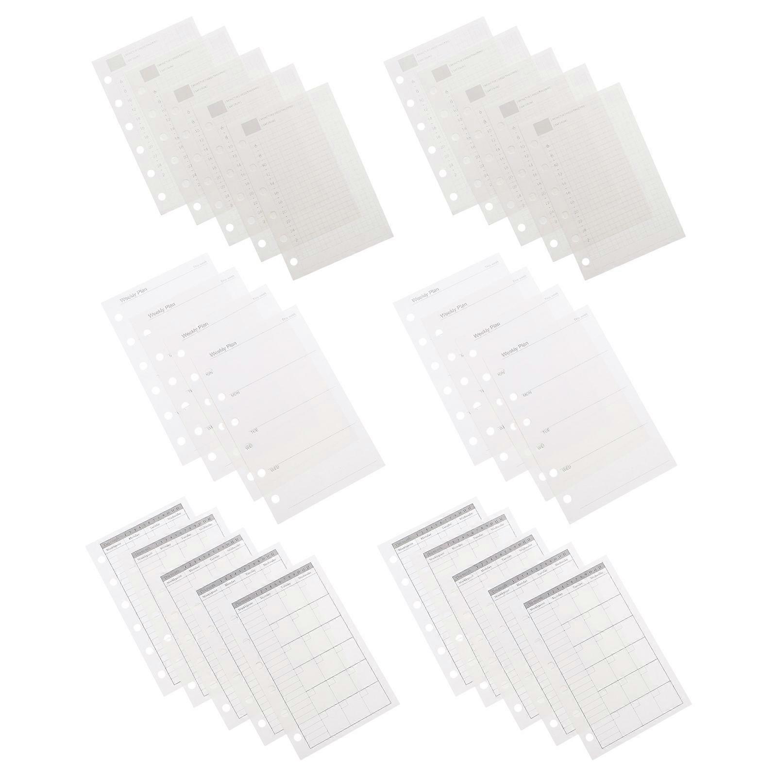 6 Ring Planner Refill 3 Books Daily Weekly Monthly A7 Notebook Inserts