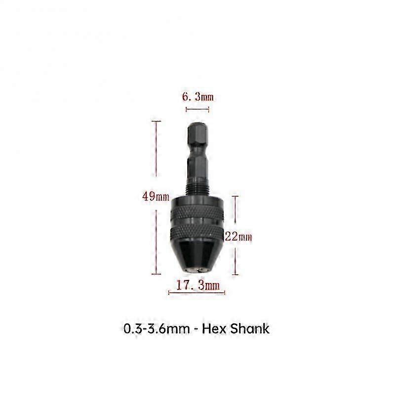 Mini Keyless Drill Chuck 03-8mm 14" Hex Shank Self-Tighten Electric Drill Bits Collet Fixture Tools Quick Change Converter
